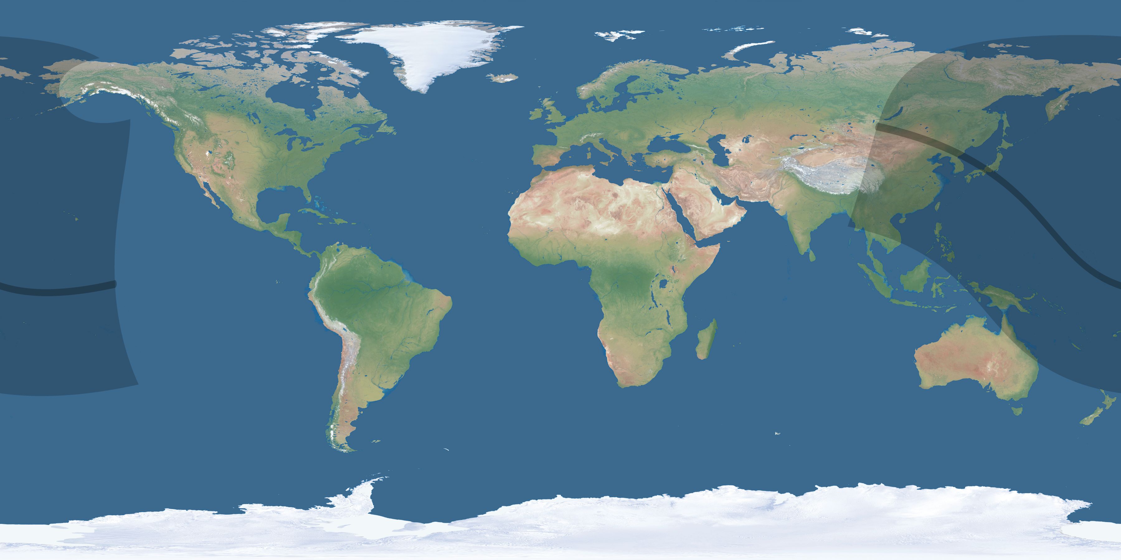 Map of the umbra and penumbra path of the solar eclipse of 10/25/2041