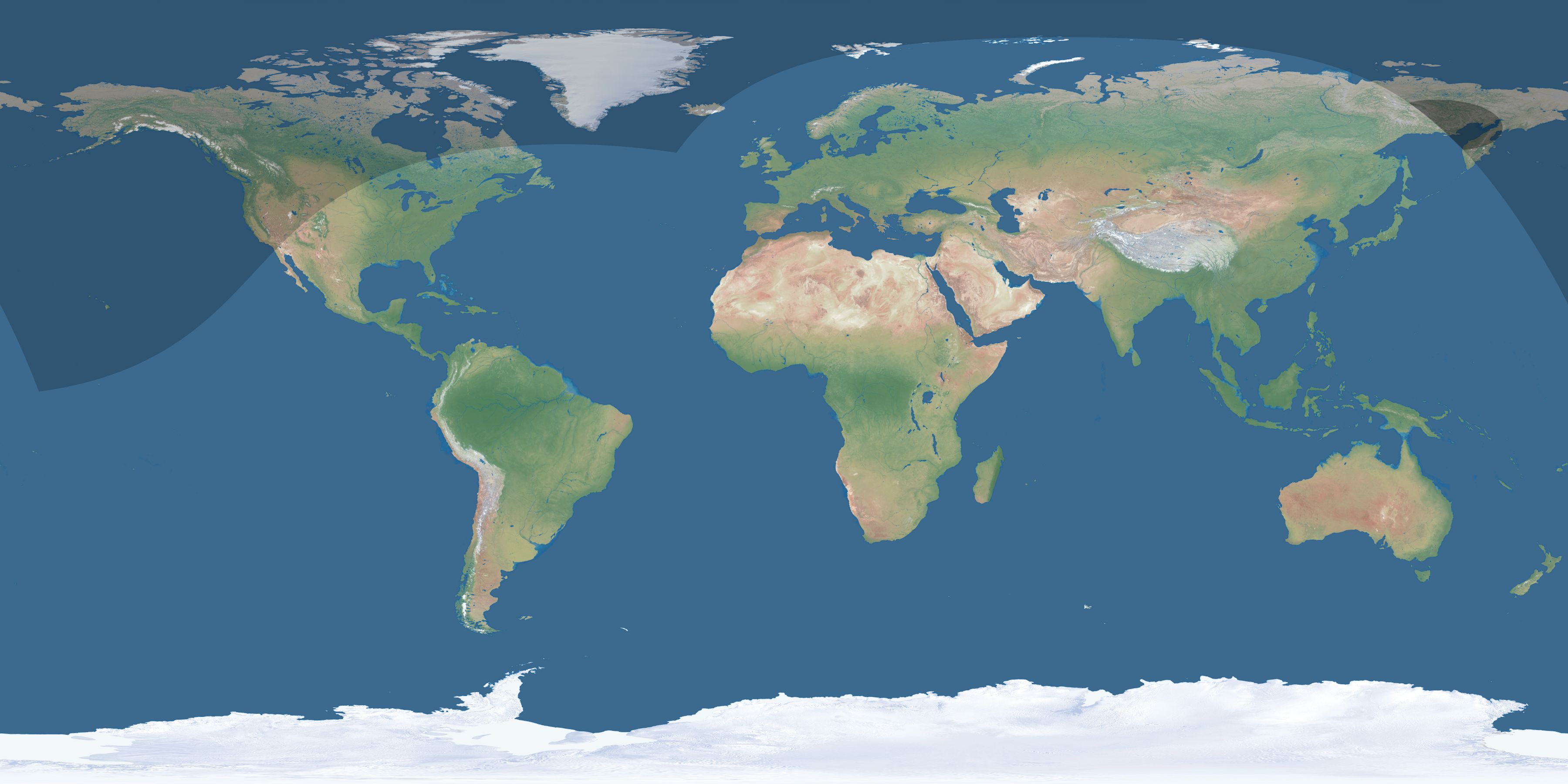 Map of the umbra and penumbra path of the solar eclipse of 04/09/2043