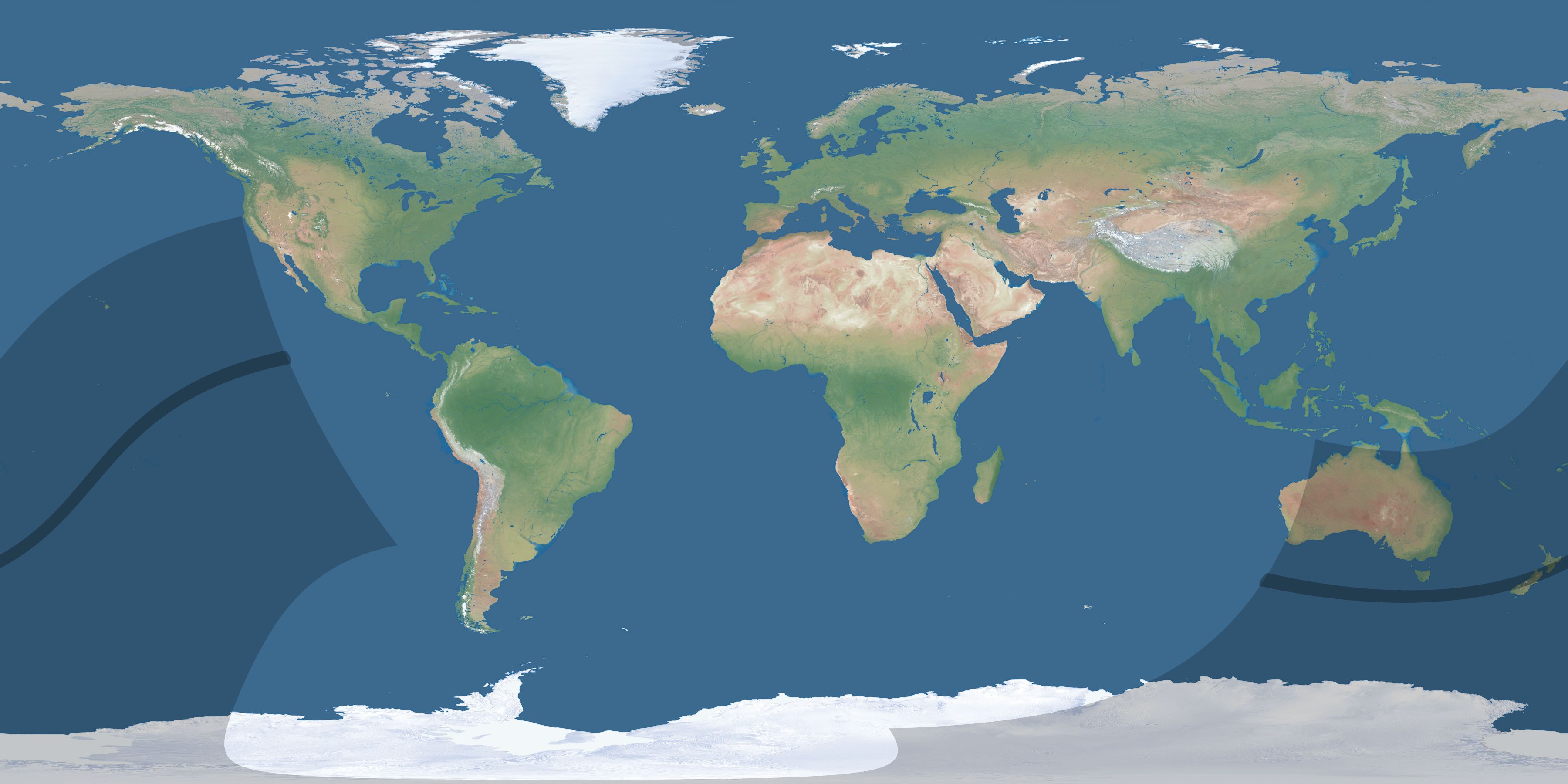 Map of the umbra and penumbra path of the solar eclipse of 02/16/2045