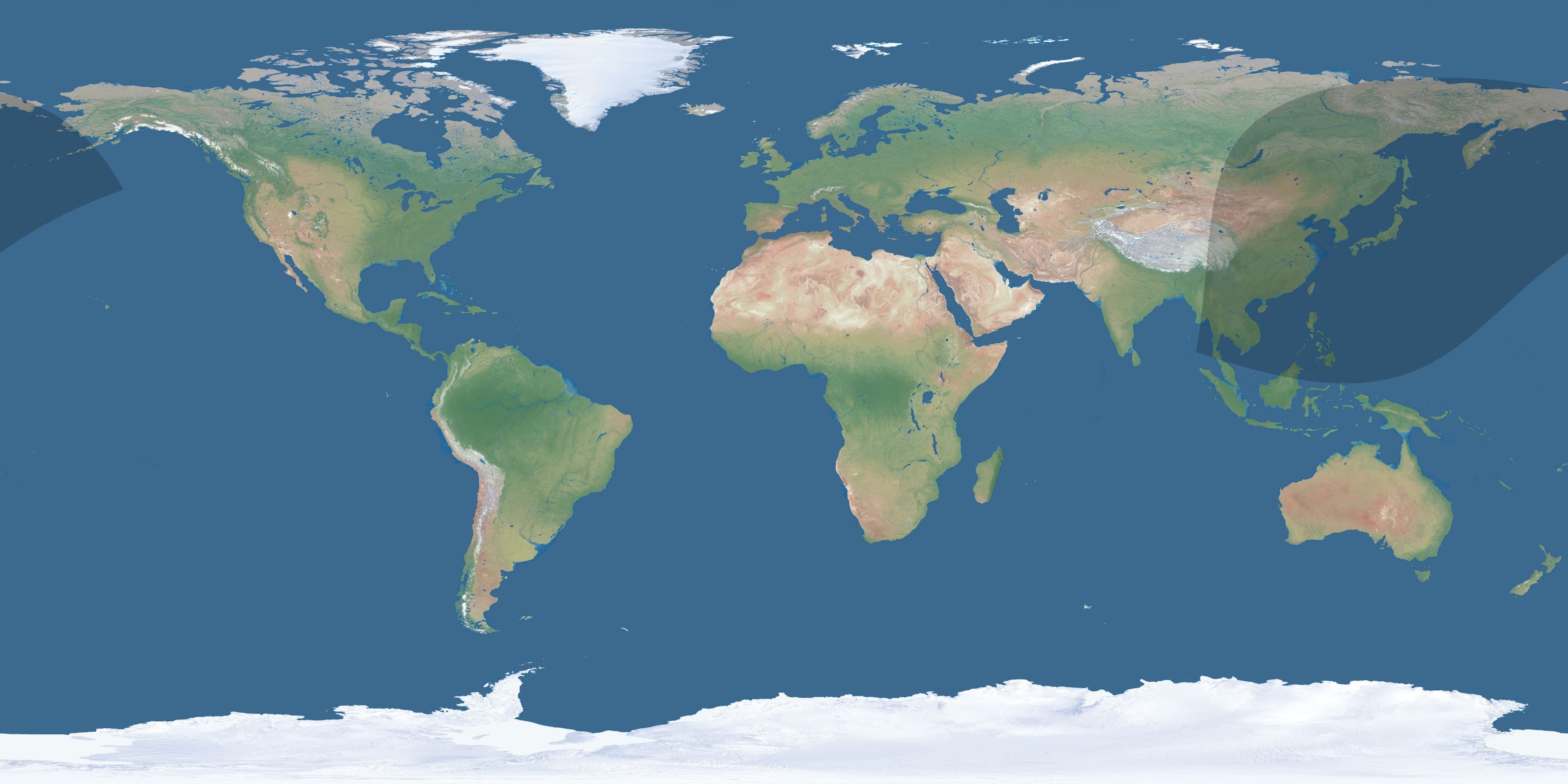 Map of the umbra and penumbra path of the solar eclipse of 01/26/2047