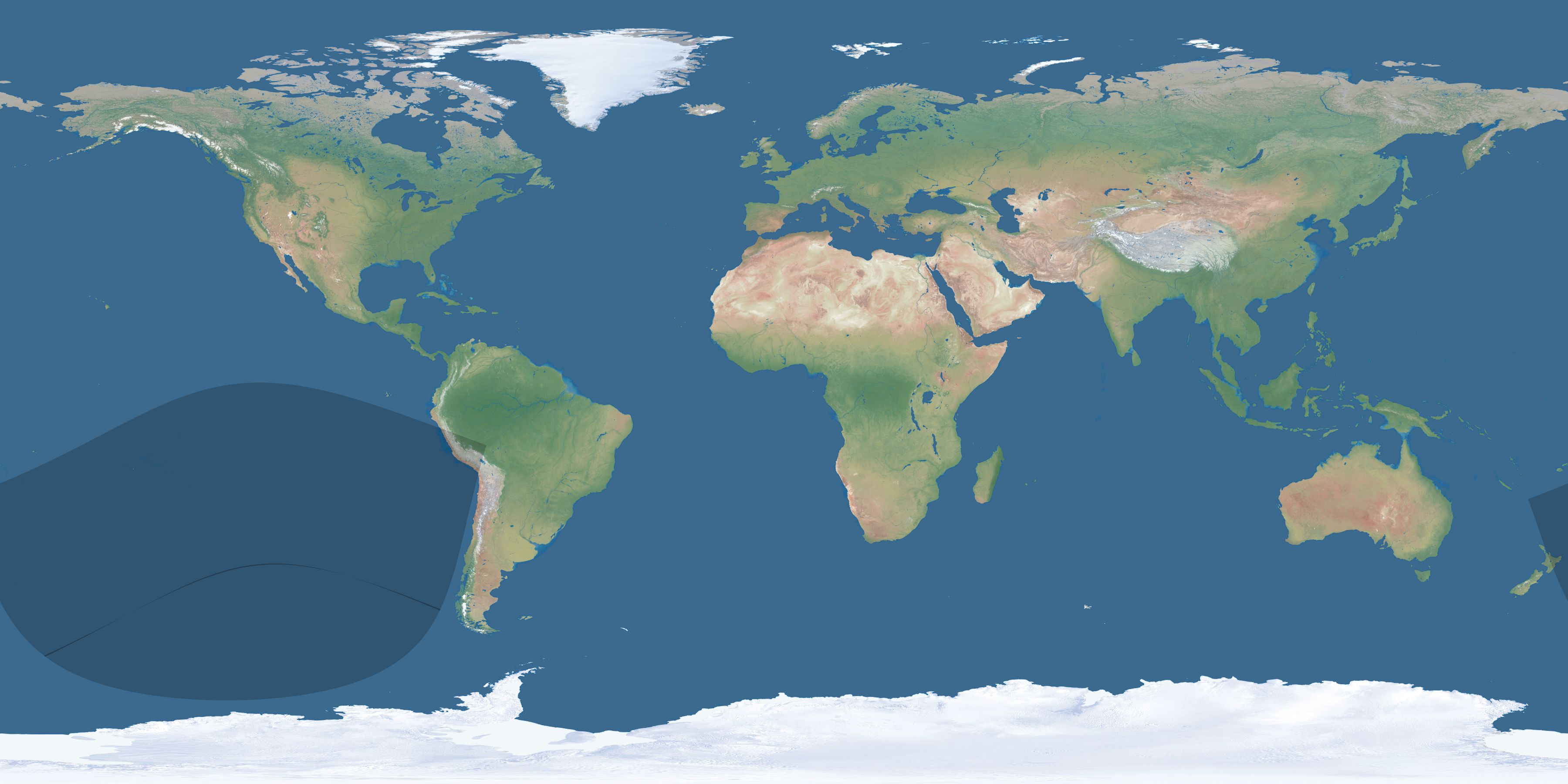 Map of the umbra and penumbra path of the solar eclipse of 05/20/2050