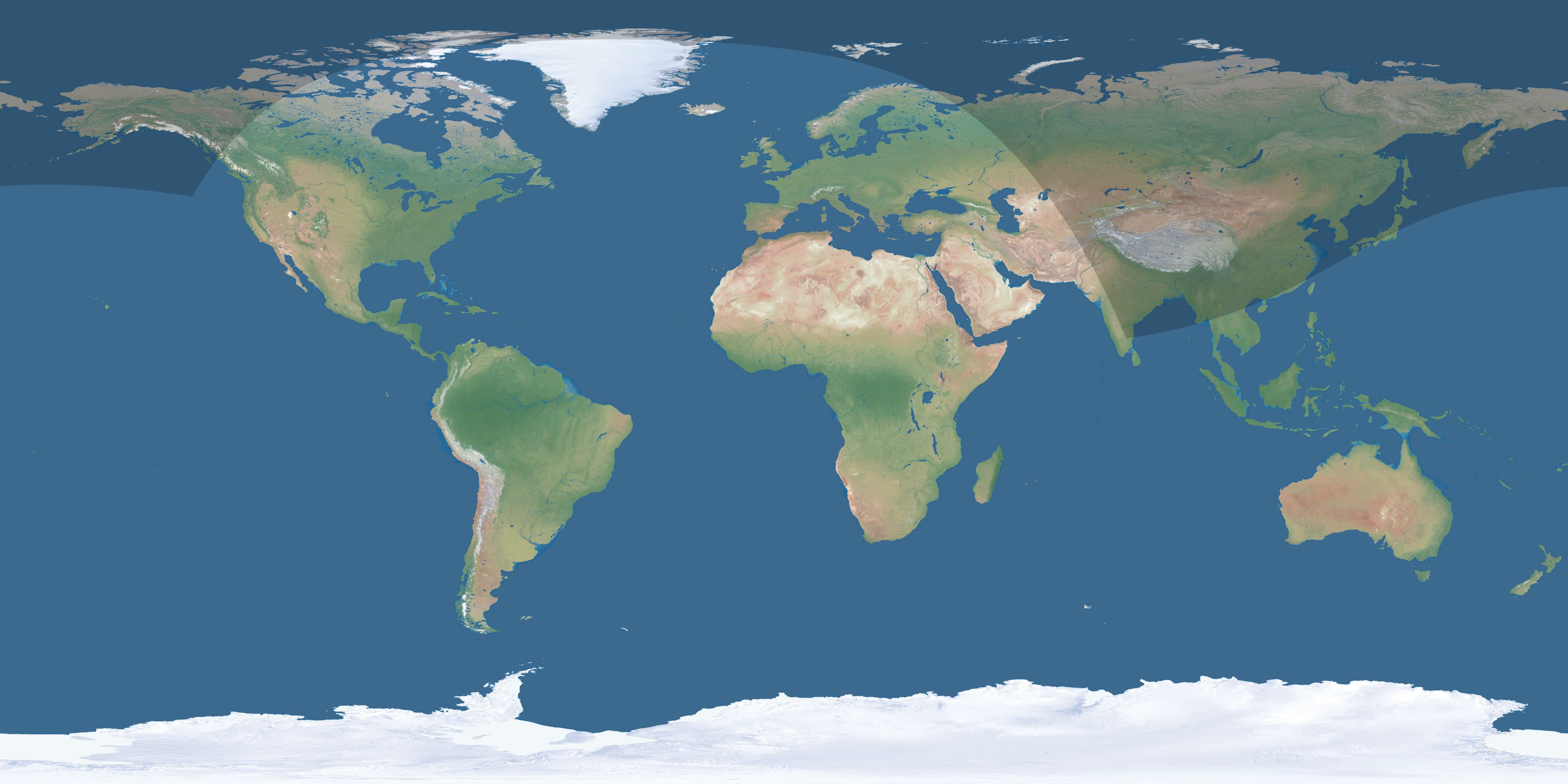 Map of the umbra and penumbra path of the solar eclipse of 04/11/2051