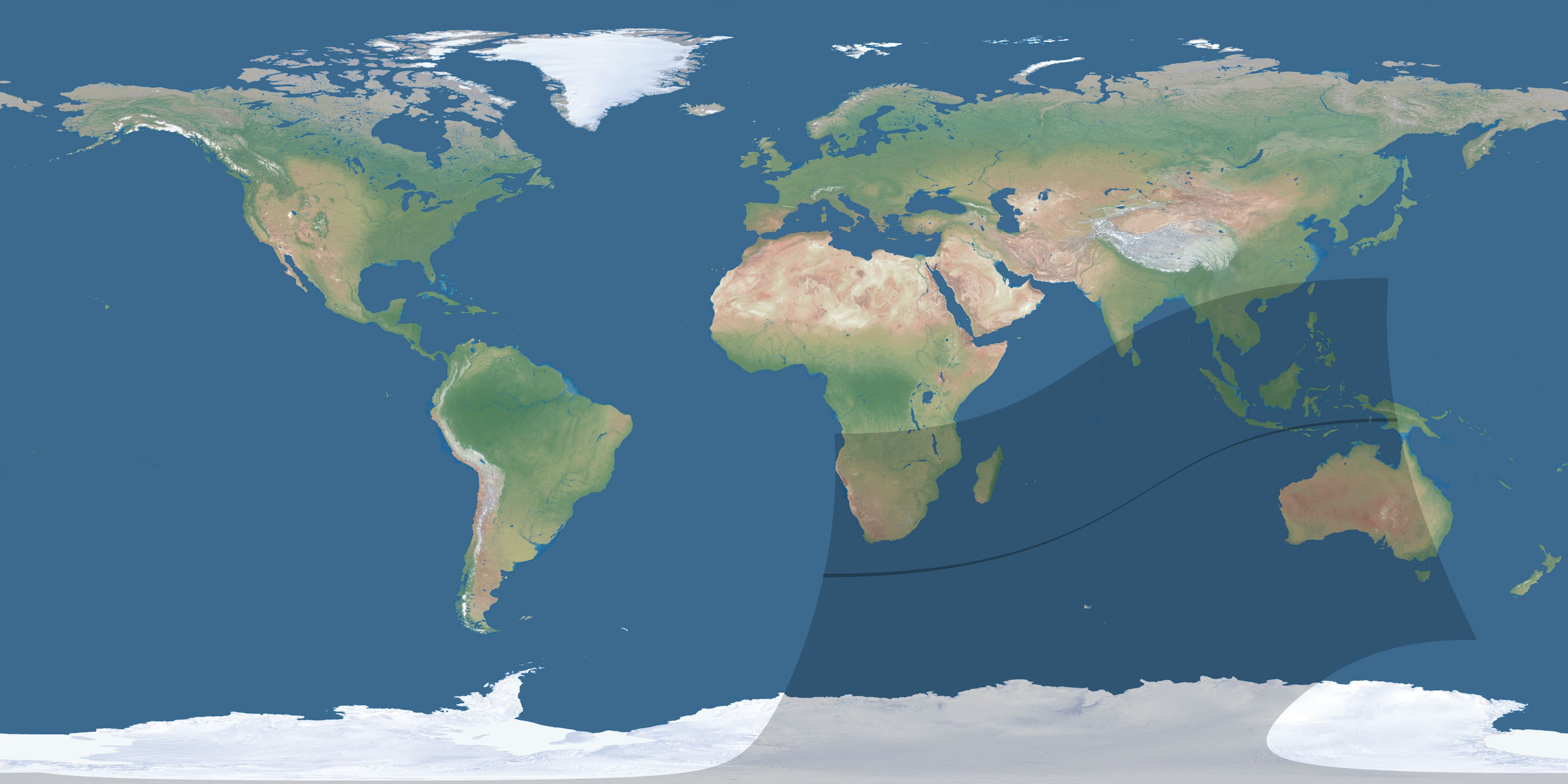 Map of the umbra and penumbra path of the solar eclipse of 03/20/2053
