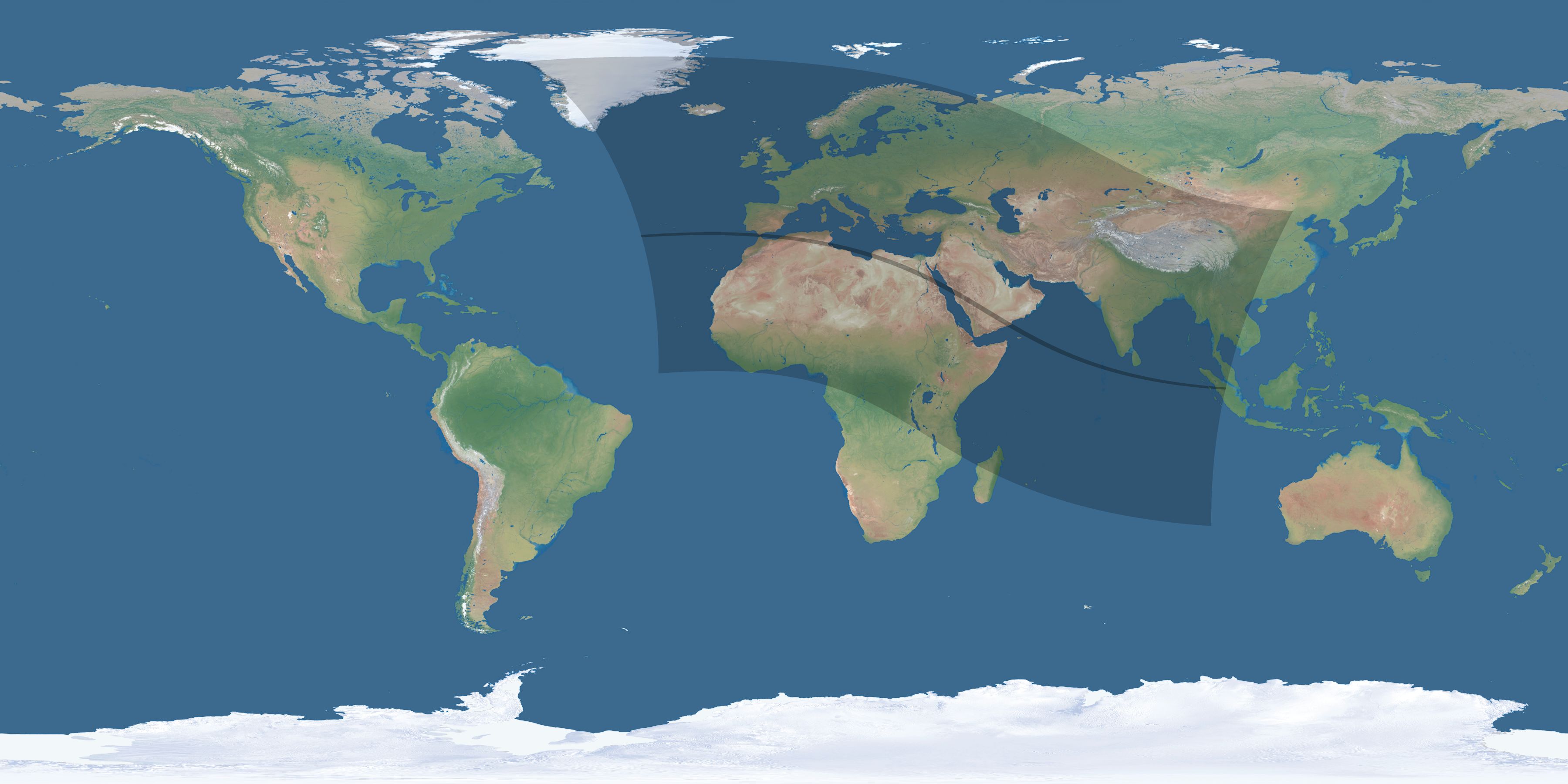 Map of the umbra and penumbra path of the solar eclipse of 09/12/2053