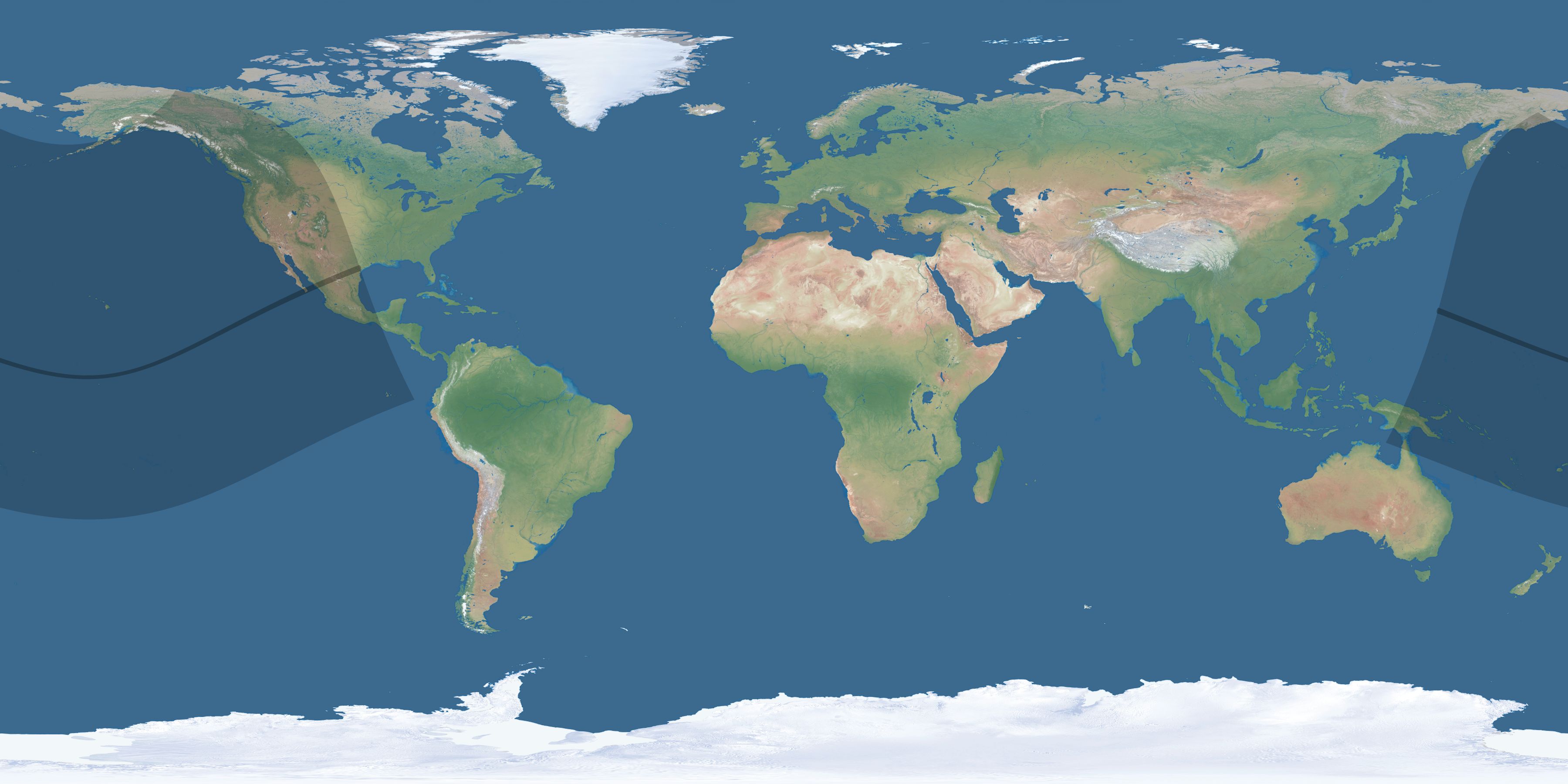 Map of the umbra and penumbra path of the solar eclipse of 01/16/2056