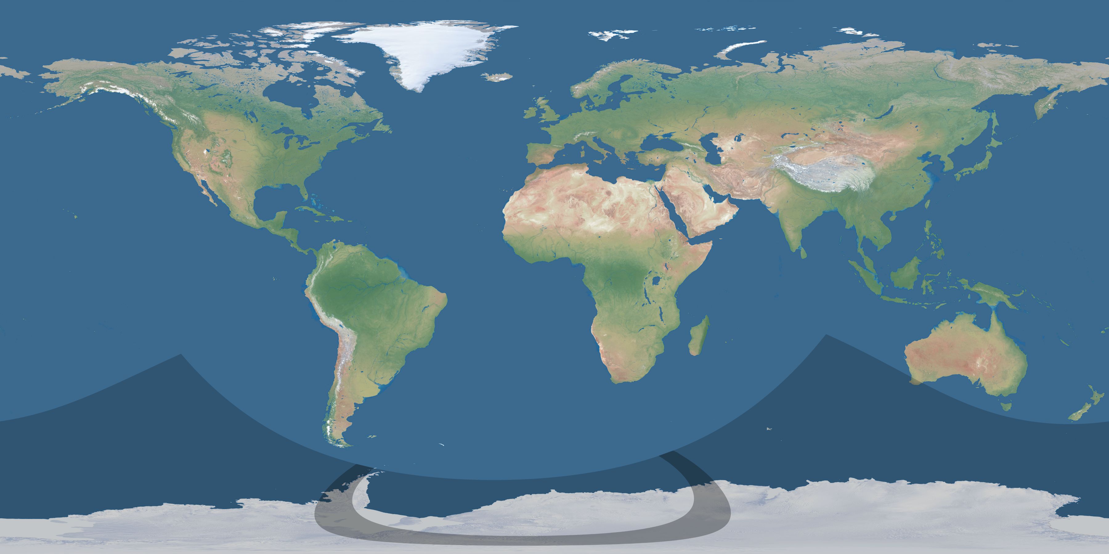 Map of the umbra and penumbra path of the solar eclipse of 12/26/2057