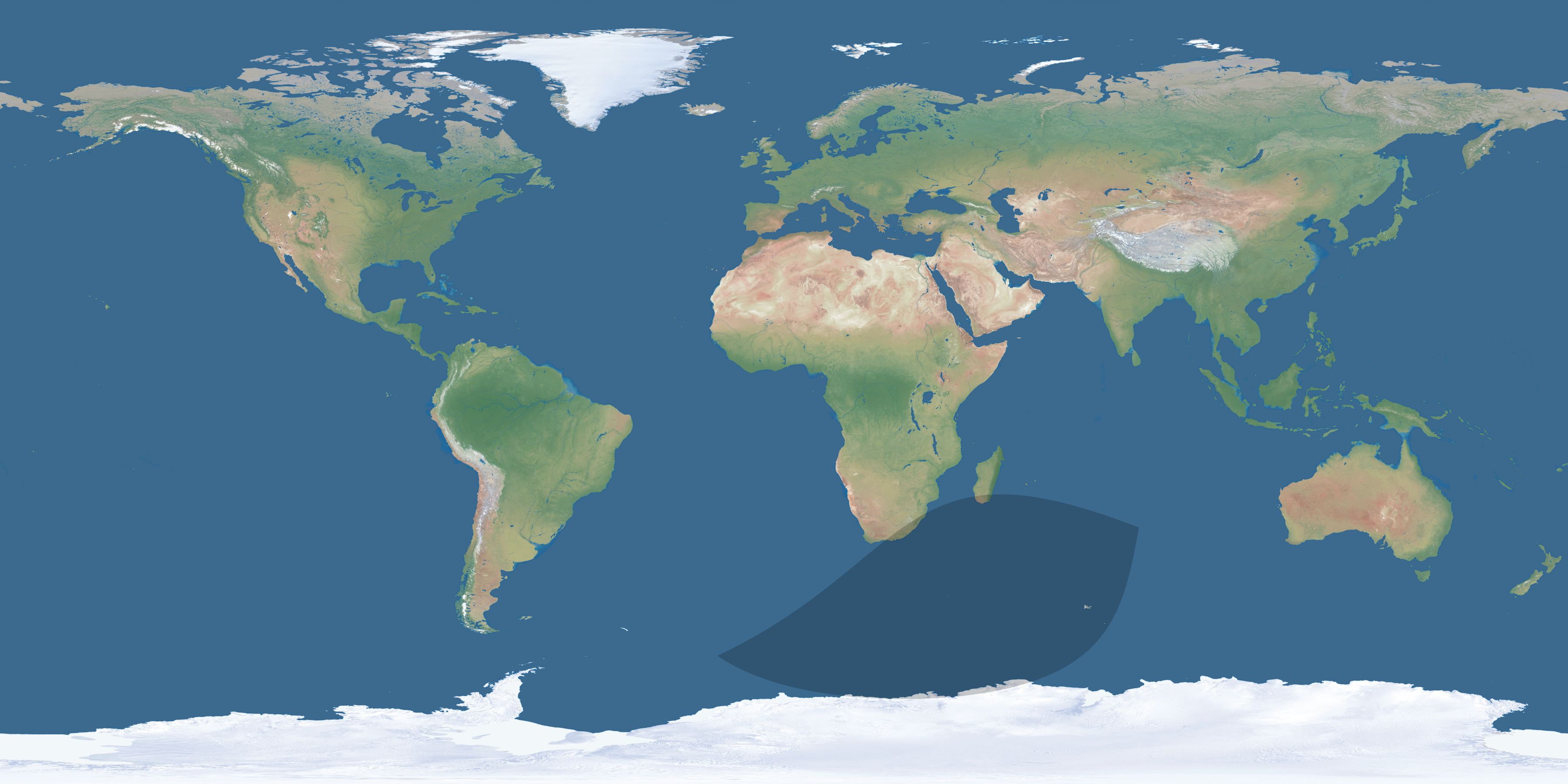 Map of the umbra and penumbra path of the solar eclipse of 05/22/2058