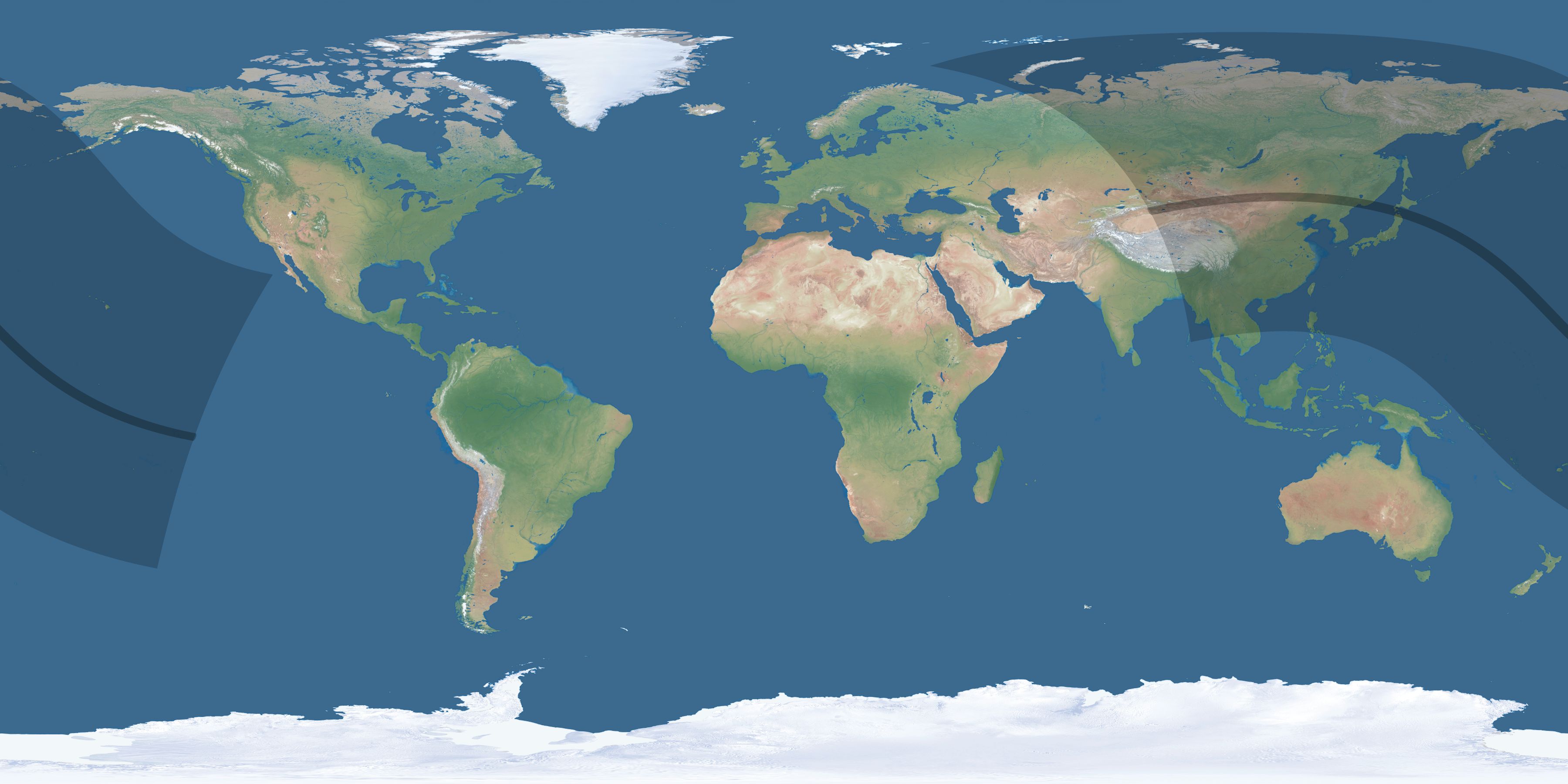 Map of the umbra and penumbra path of the solar eclipse of 08/24/2063