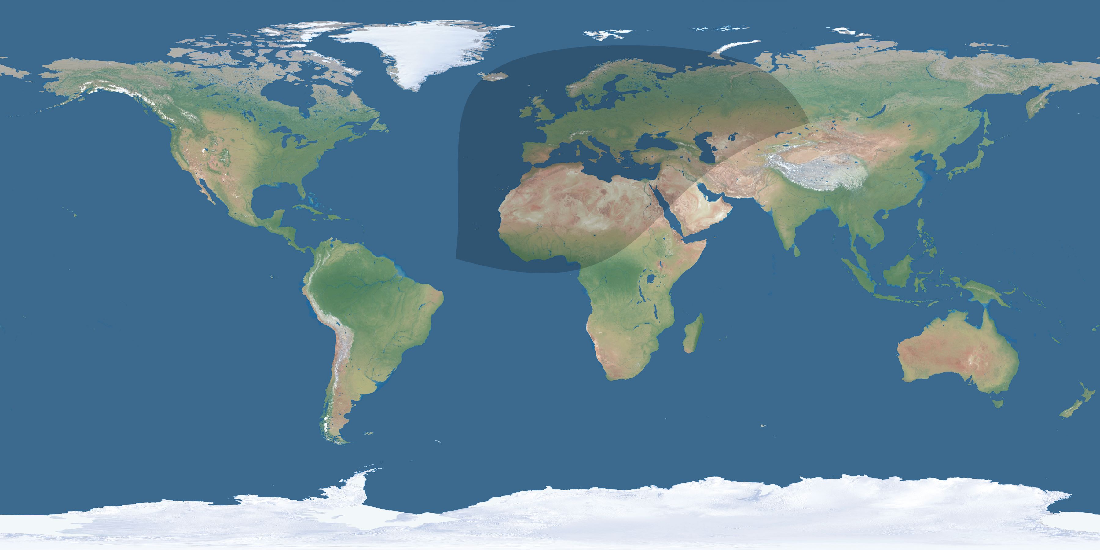 Map of the umbra and penumbra path of the solar eclipse of 02/05/2065