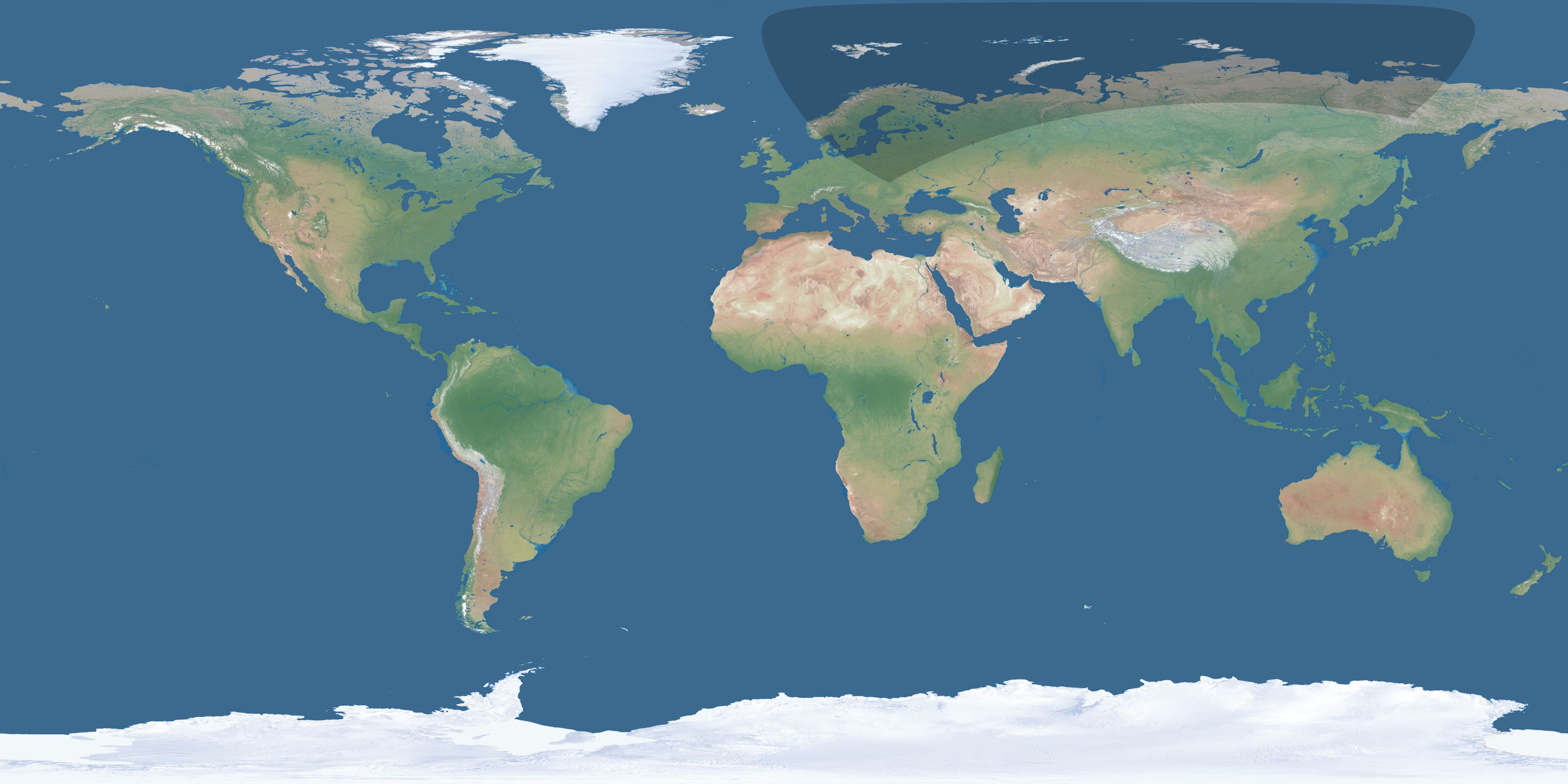 Map of the umbra and penumbra path of the solar eclipse of 07/03/2065
