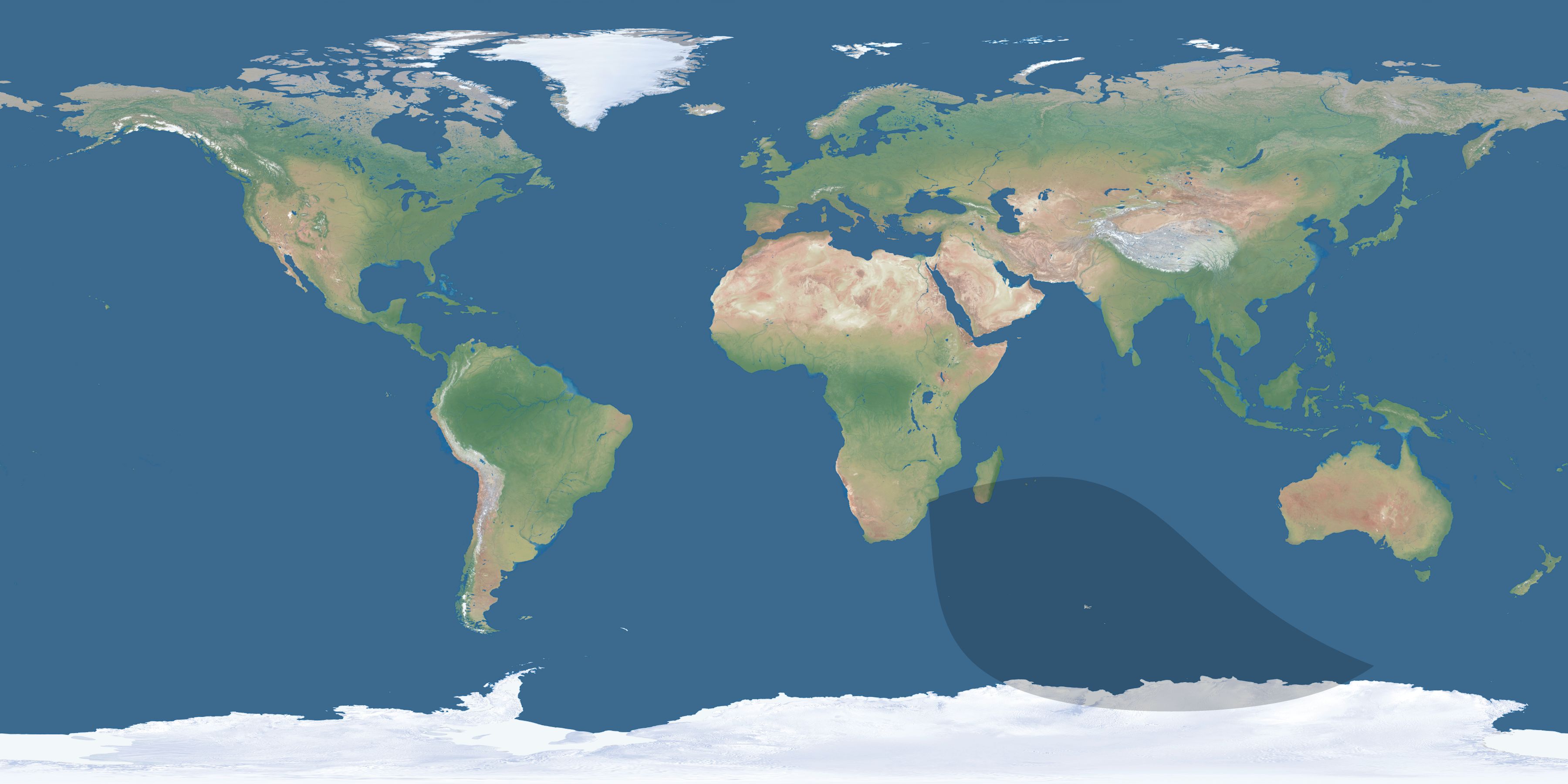 Map of the umbra and penumbra path of the solar eclipse of 08/02/2065