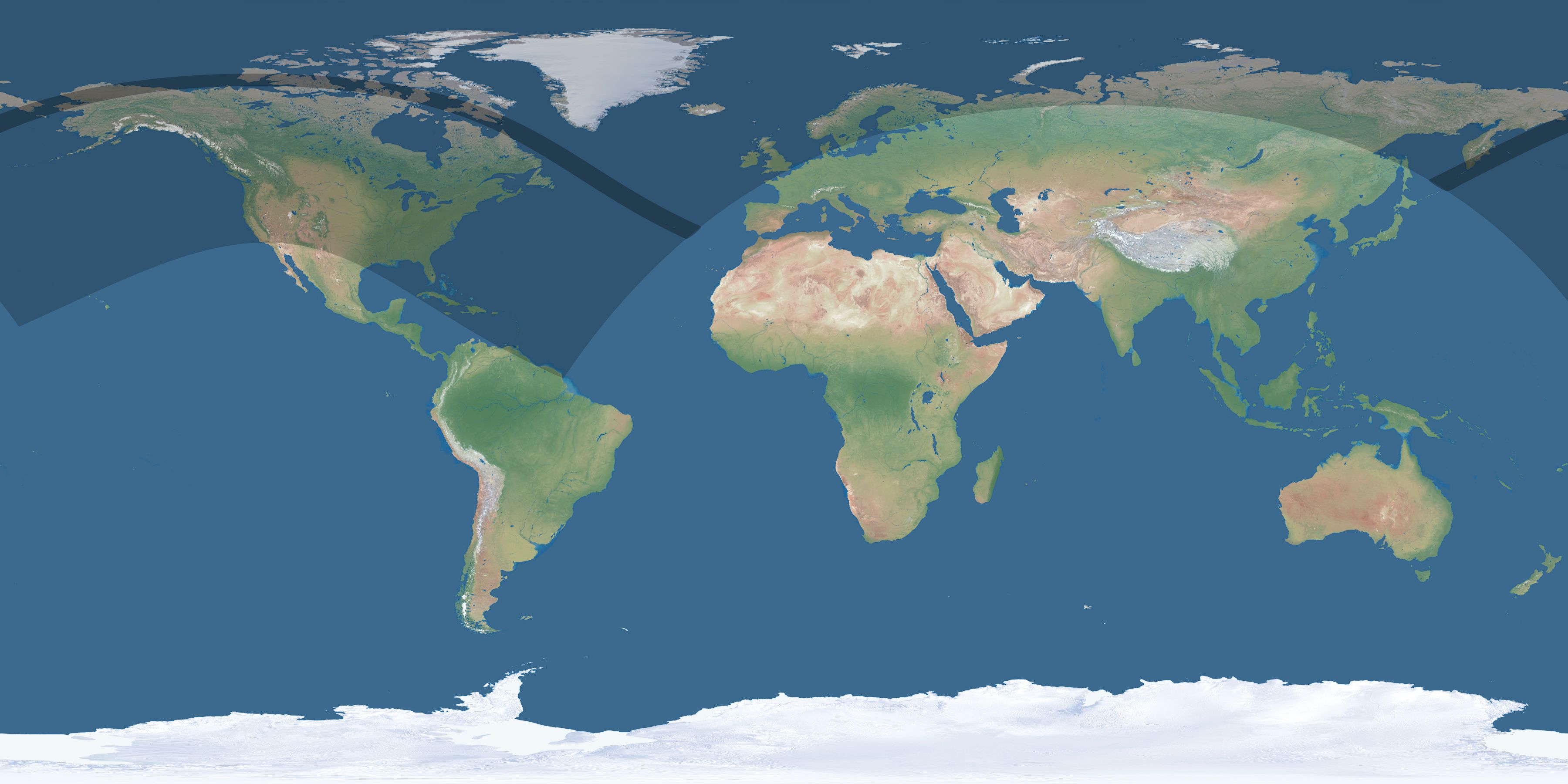 Map of the umbra and penumbra path of the solar eclipse of 06/22/2066