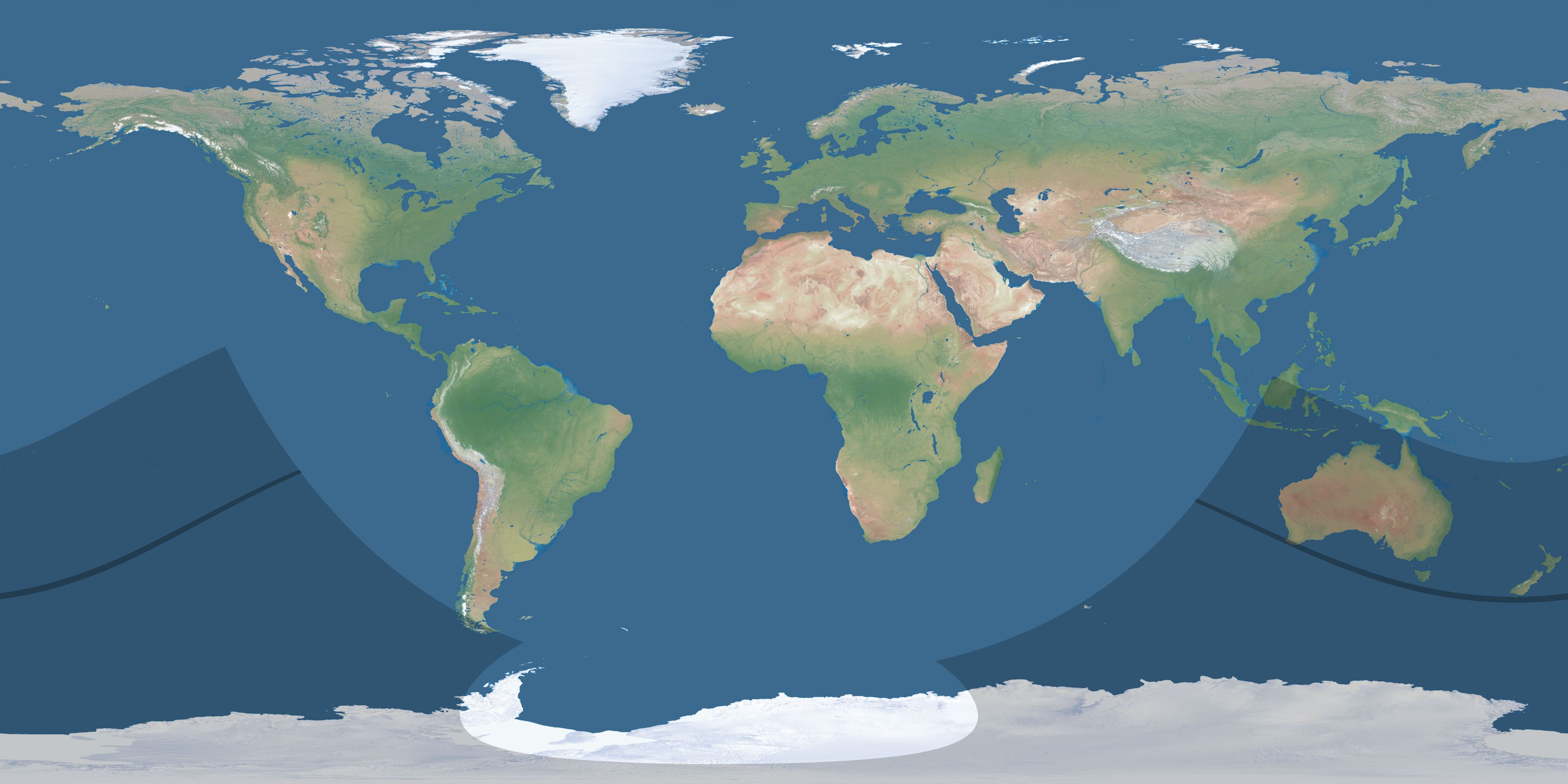 Map of the umbra and penumbra path of the solar eclipse of 12/17/2066