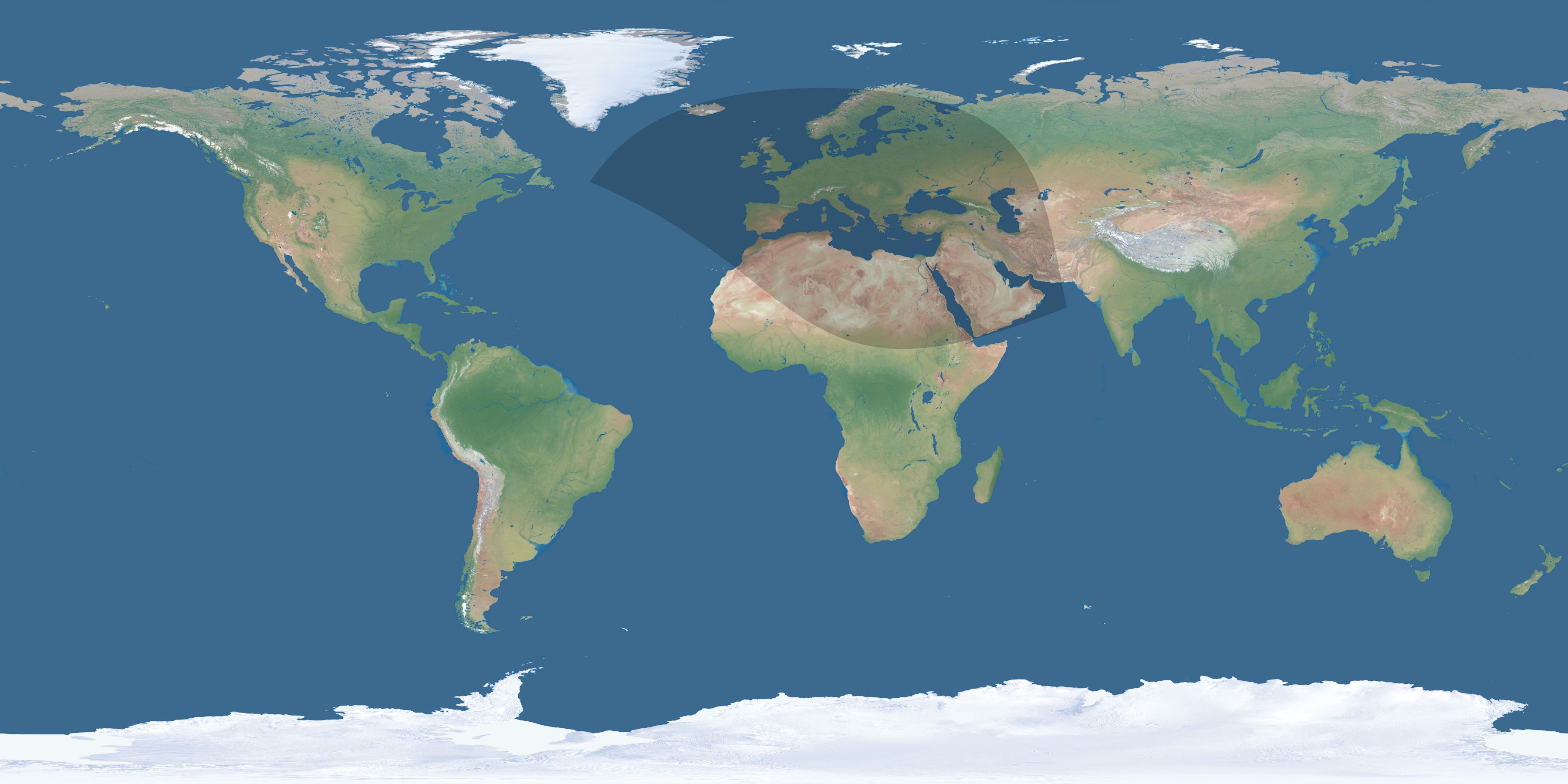 Map of the umbra and penumbra path of the solar eclipse of 11/26/2076