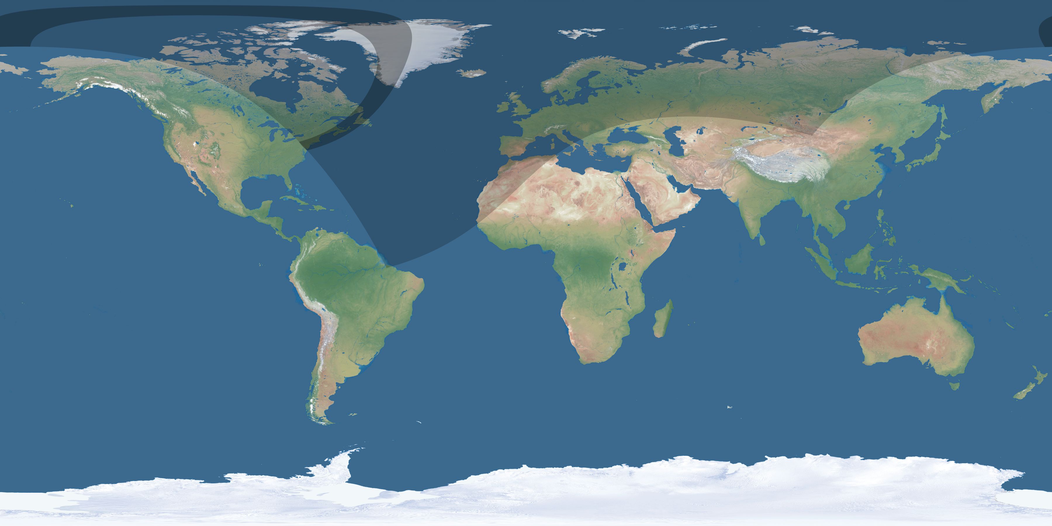 Map of the umbra and penumbra path of the solar eclipse of 05/01/2079