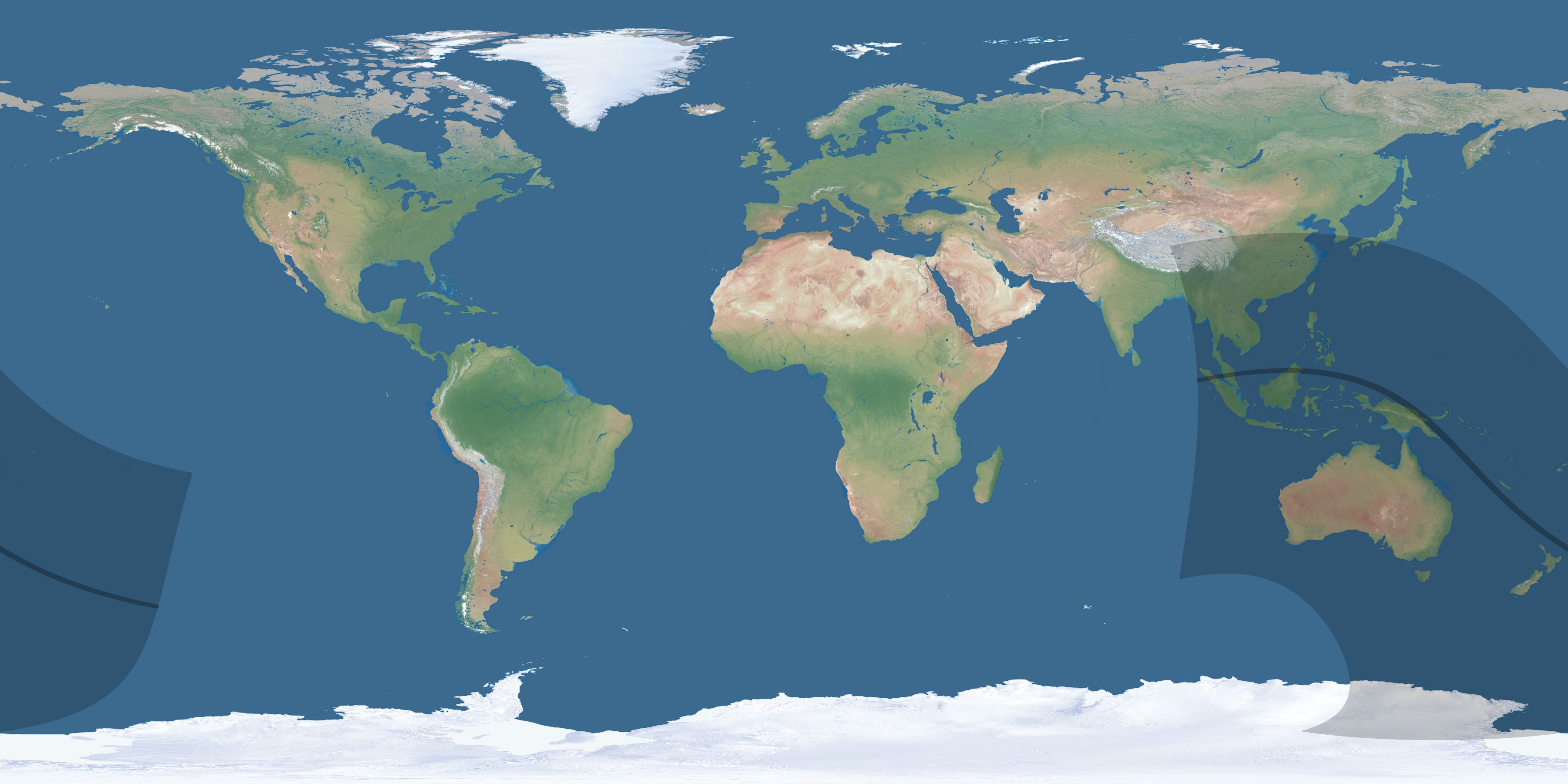 Map of the umbra and penumbra path of the solar eclipse of 08/24/2082