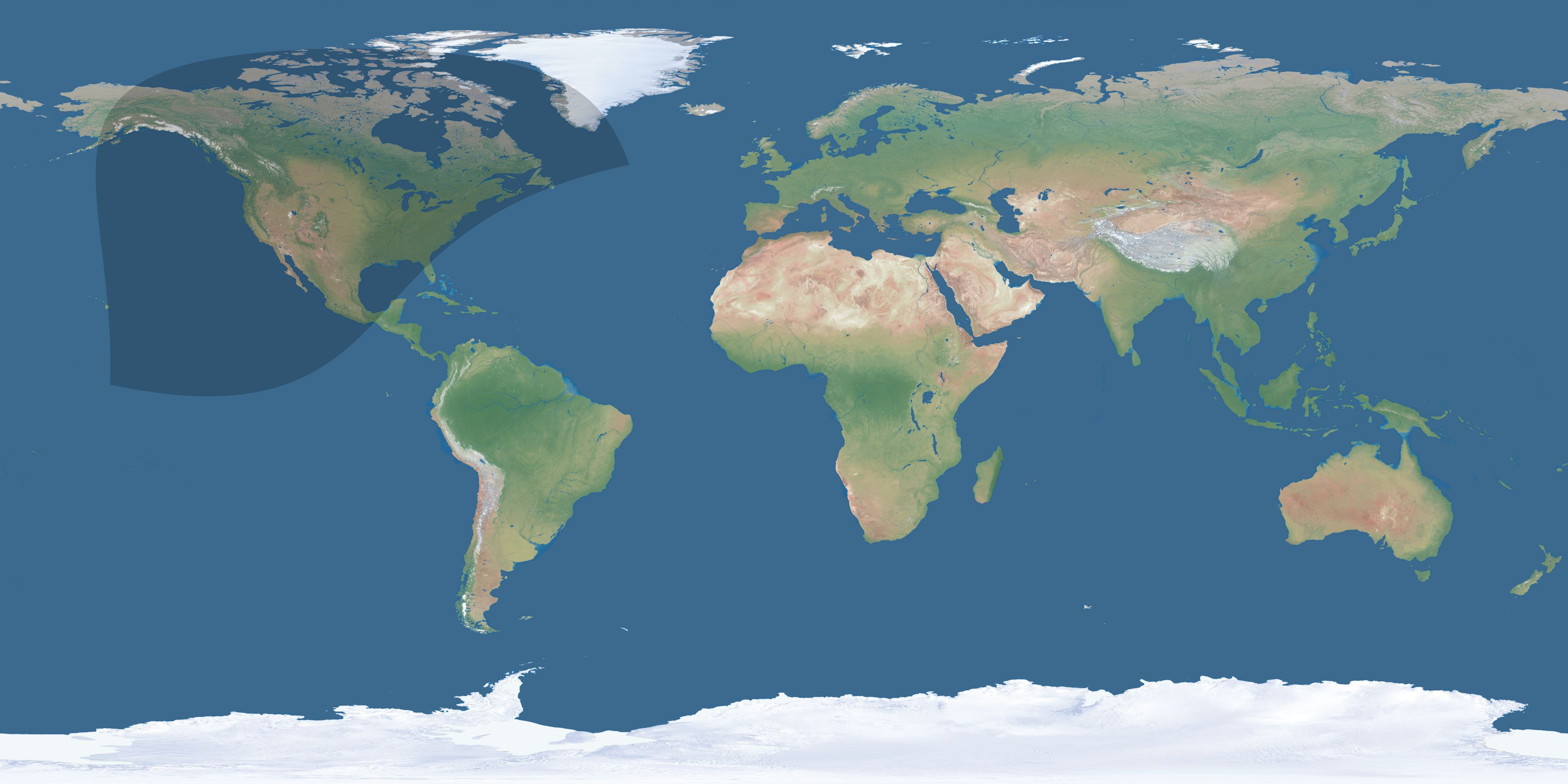 Map of the umbra and penumbra path of the solar eclipse of 02/16/2083