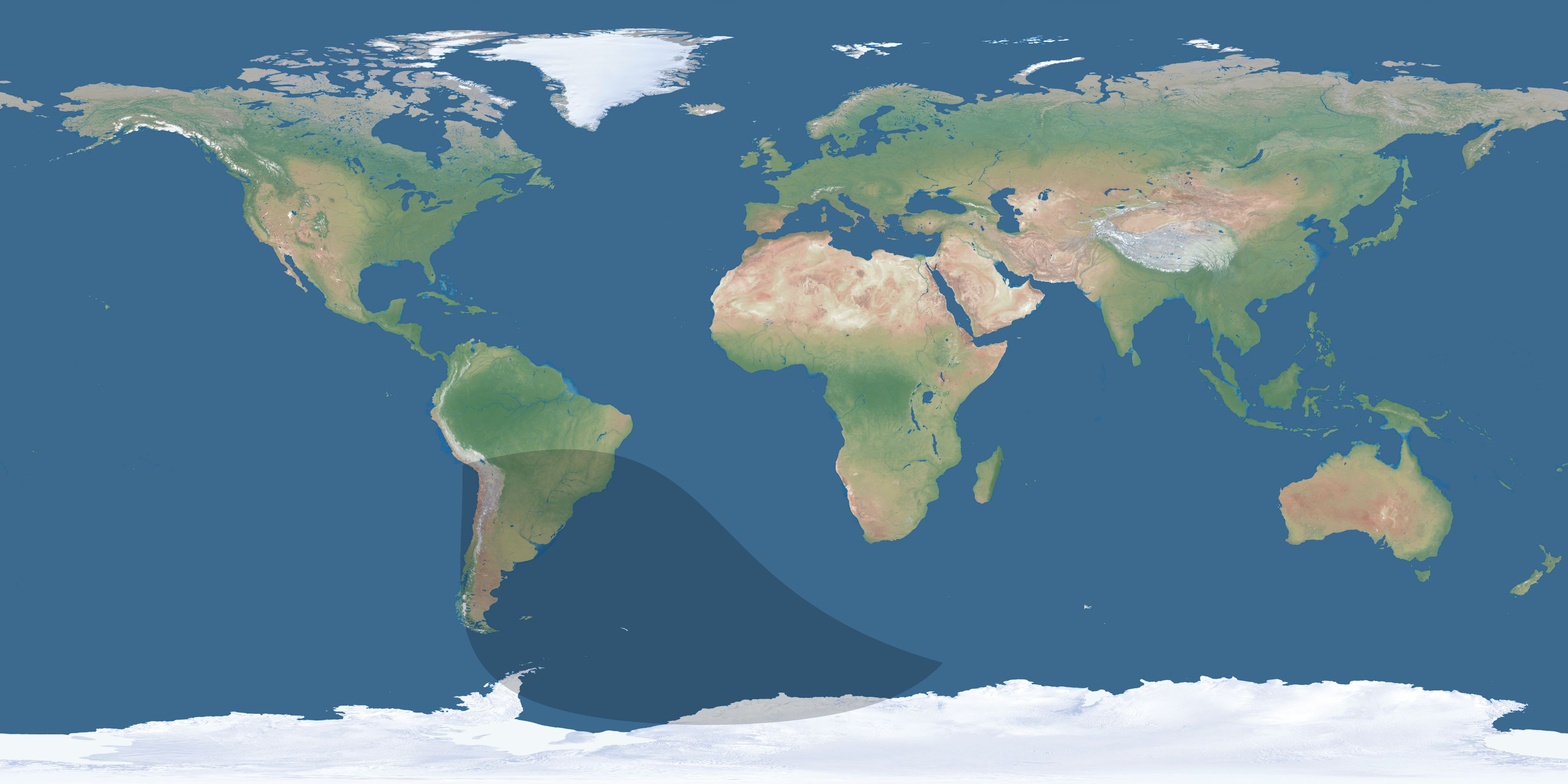 Map of the umbra and penumbra path of the solar eclipse of 08/13/2083