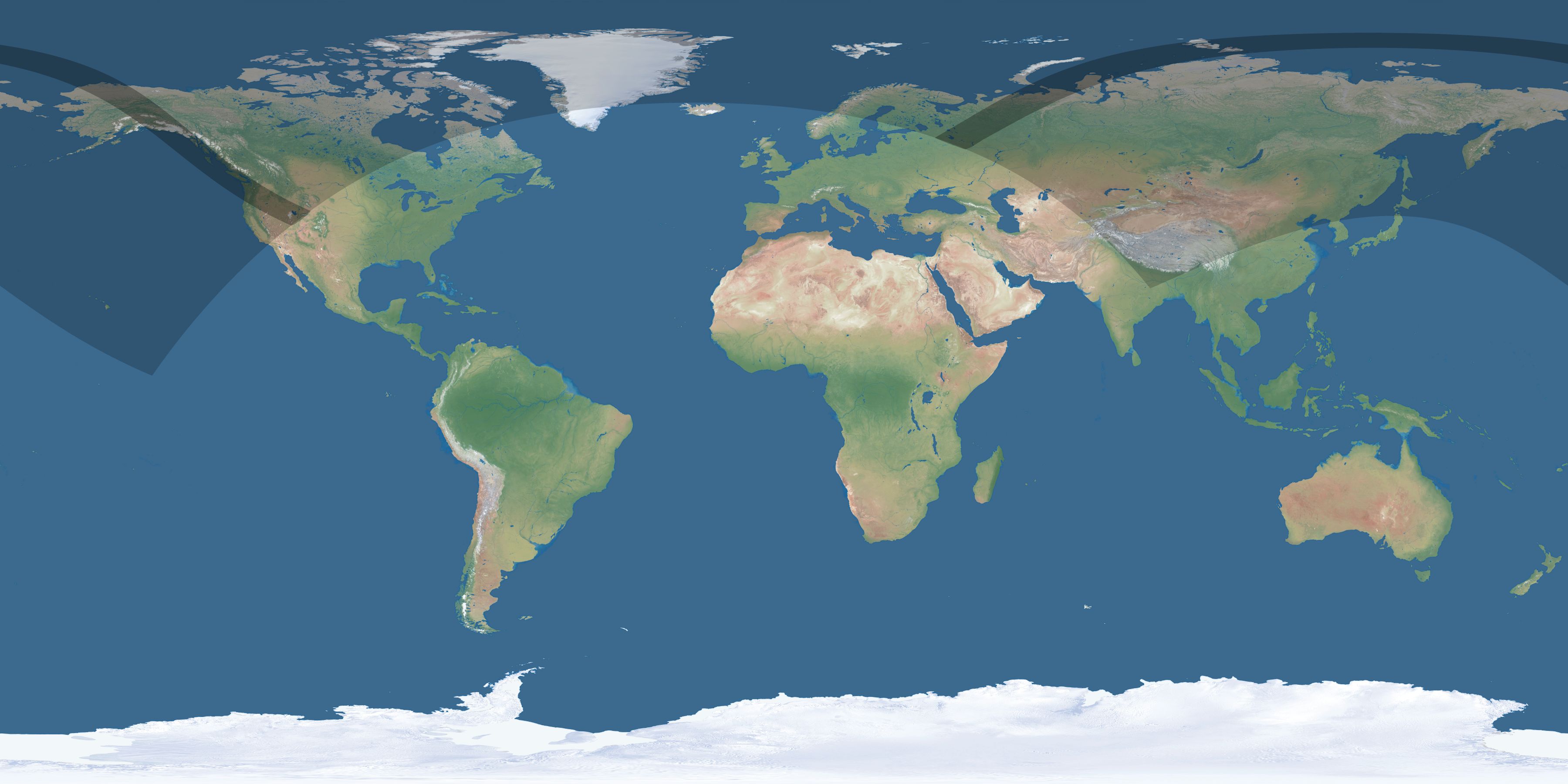 Map of the umbra and penumbra path of the solar eclipse of 07/03/2084