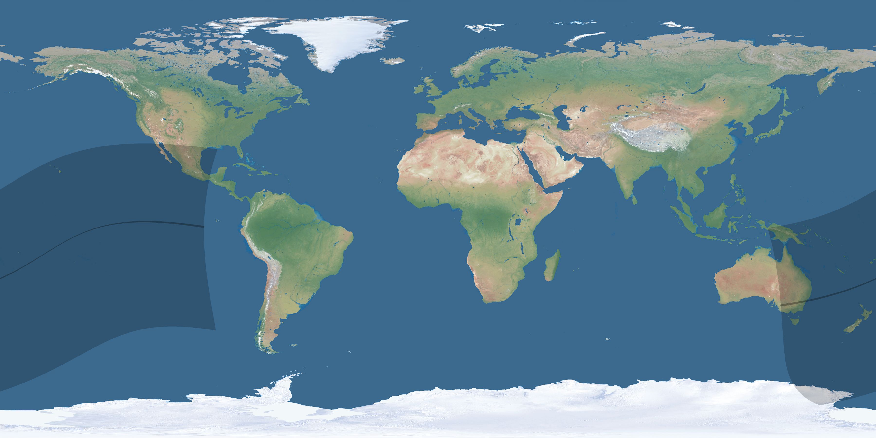 Map of the umbra and penumbra path of the solar eclipse of 04/10/2089