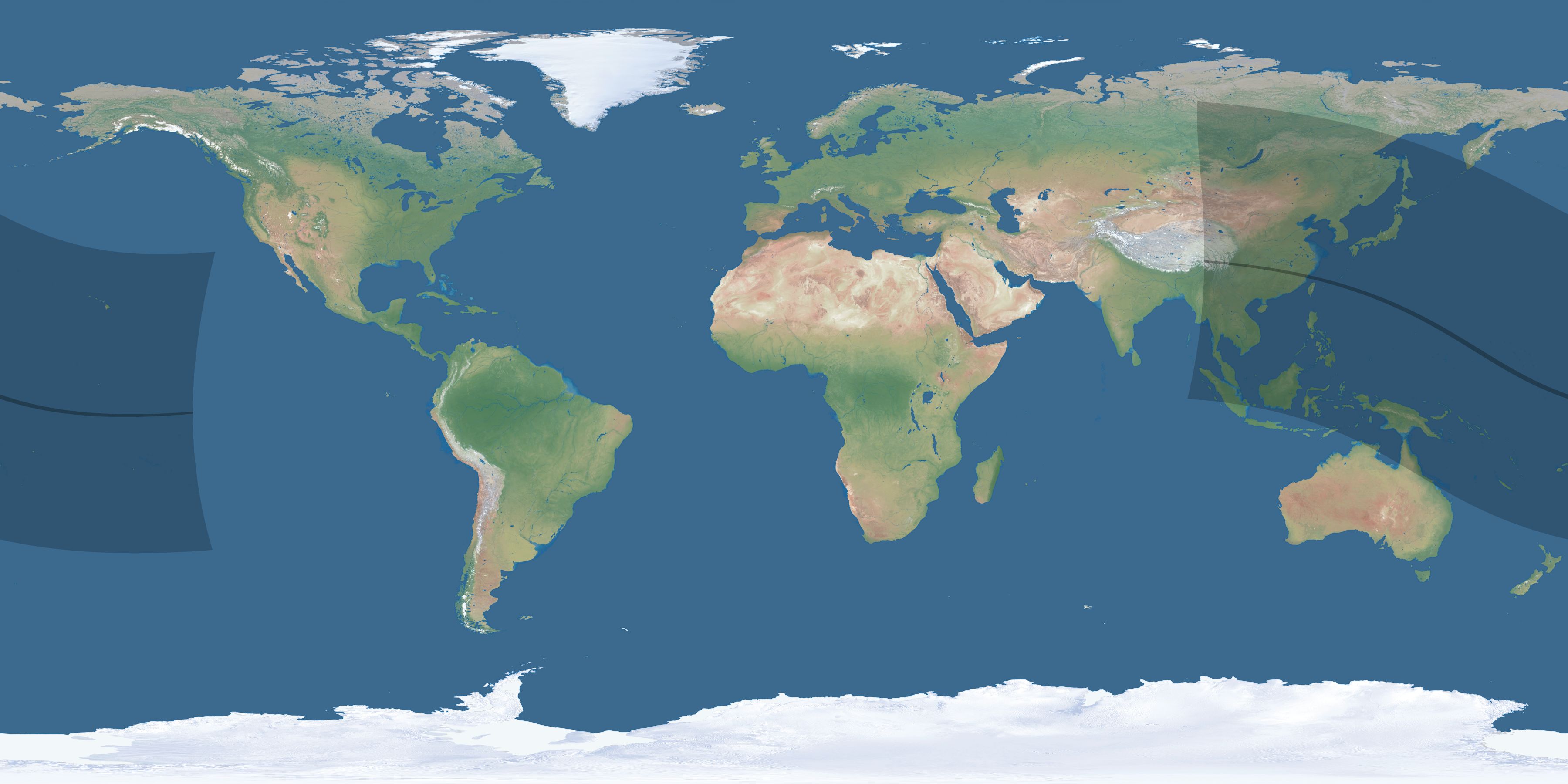 Map of the umbra and penumbra path of the solar eclipse of 10/04/2089