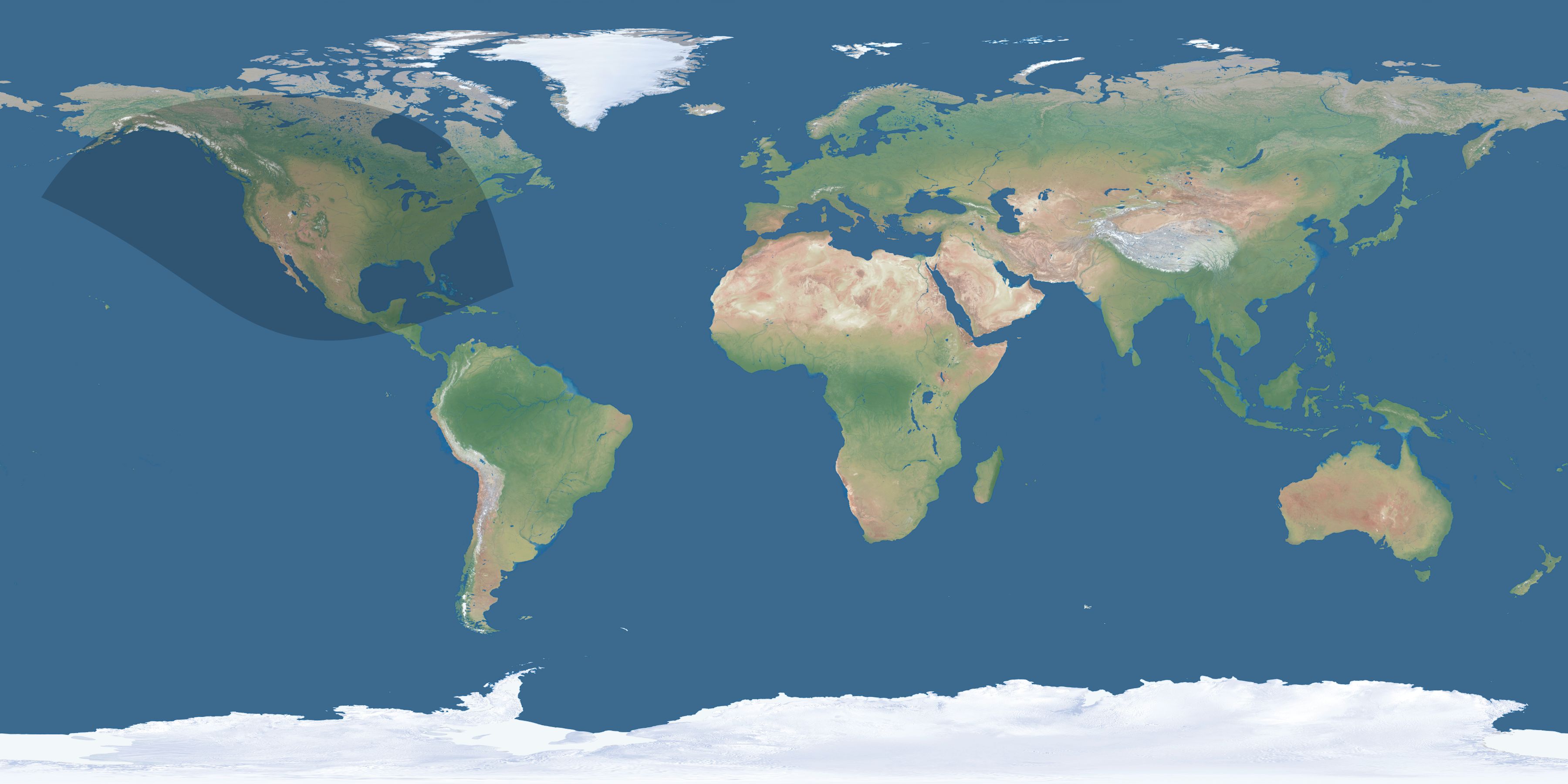 Map of the umbra and penumbra path of the solar eclipse of 12/07/2094