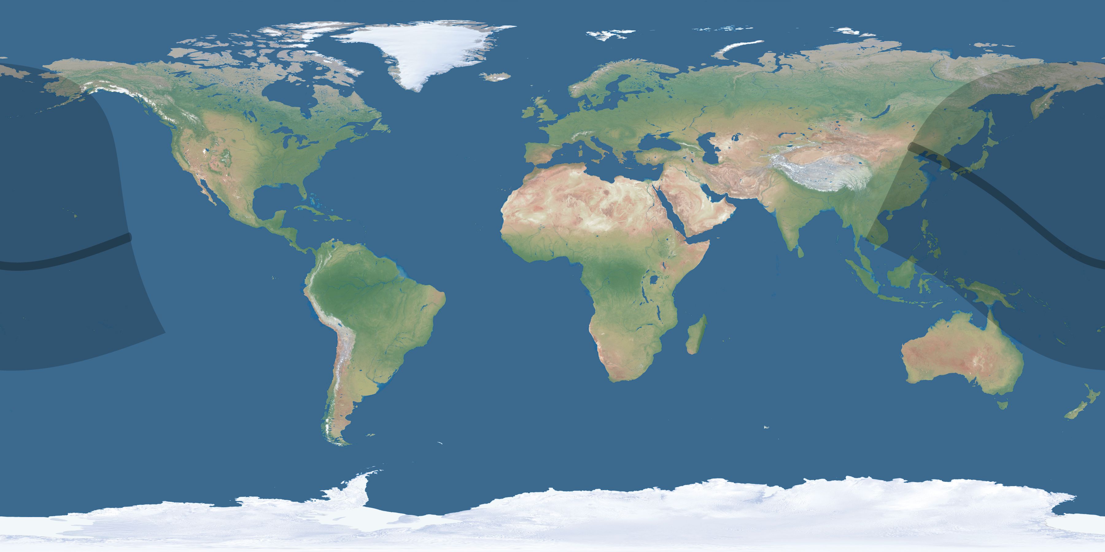 Map of the umbra and penumbra path of the solar eclipse of 11/27/2095