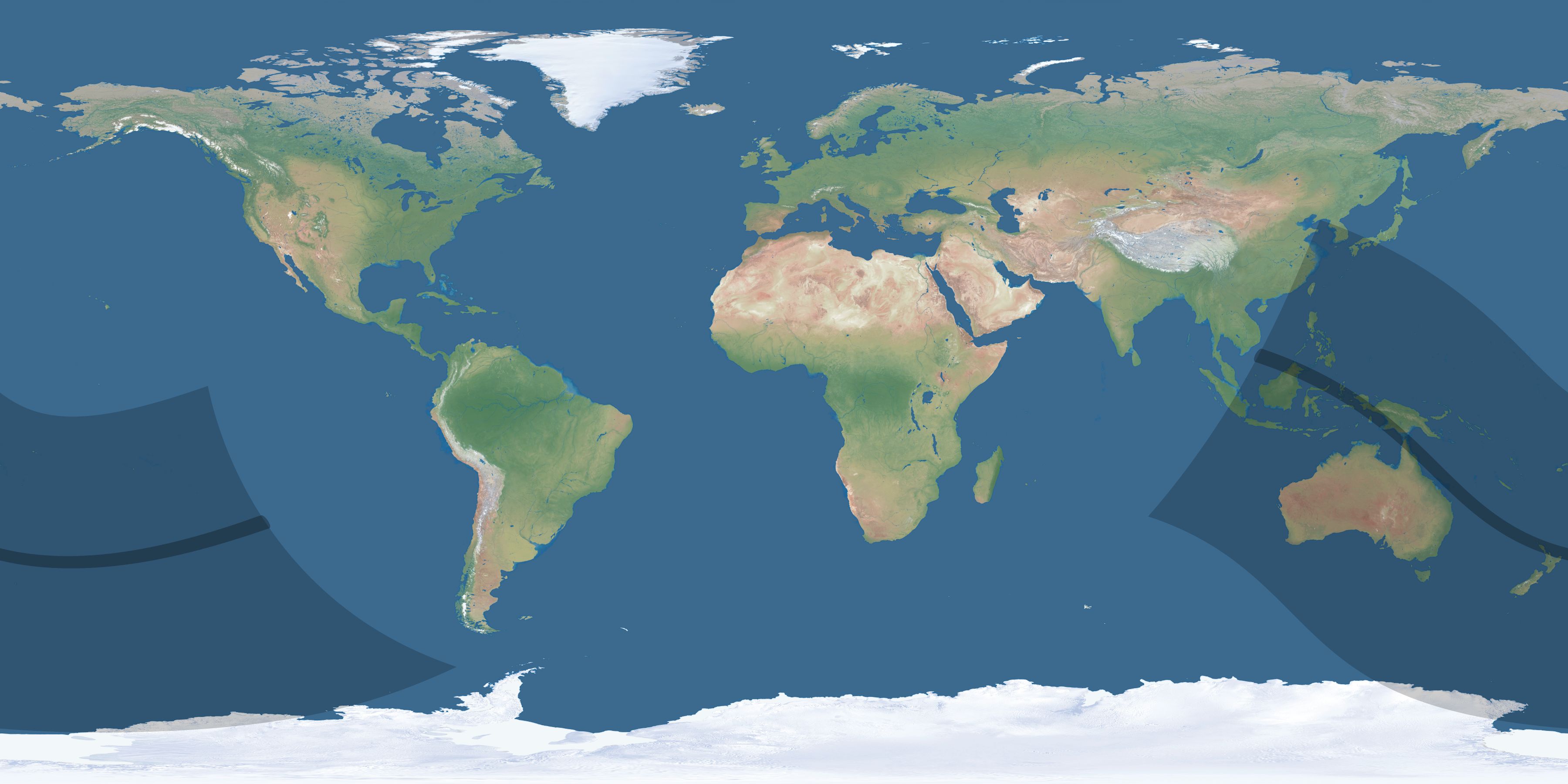 Map of the umbra and penumbra path of the solar eclipse of 11/15/2096