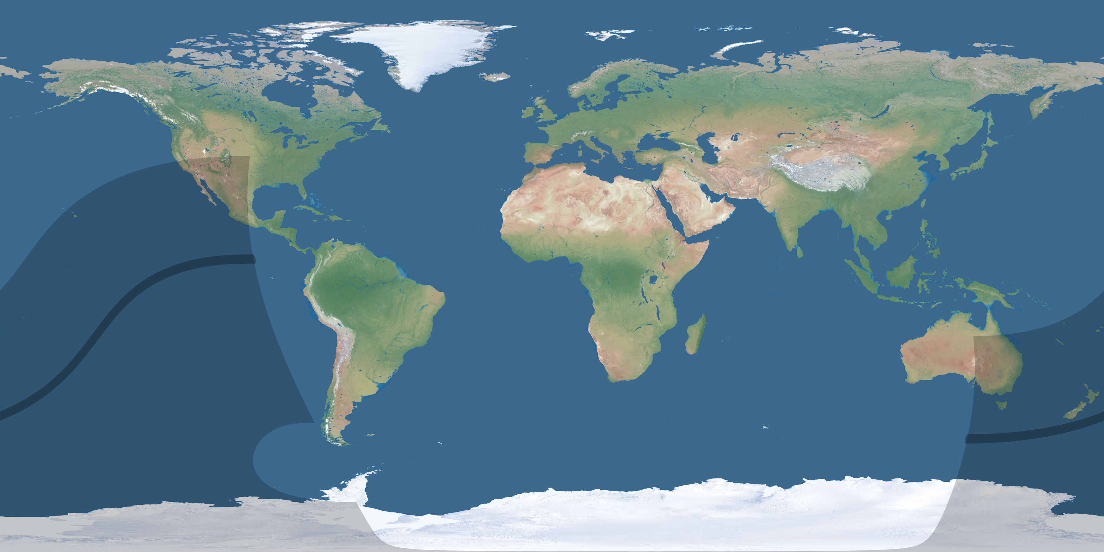 Map of the umbra and penumbra path of the solar eclipse of 03/21/2099