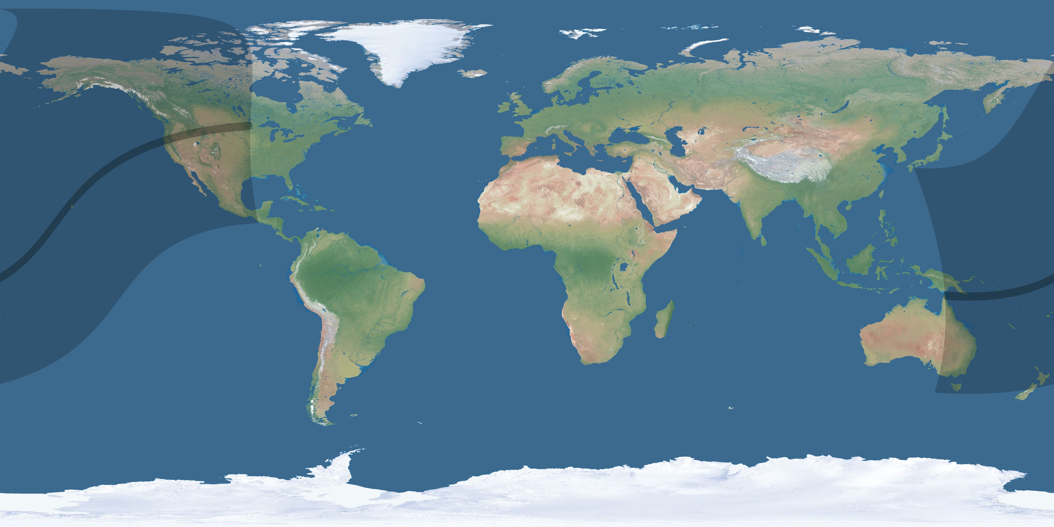 Map of the umbra and penumbra path of the solar eclipse of 03/10/2100