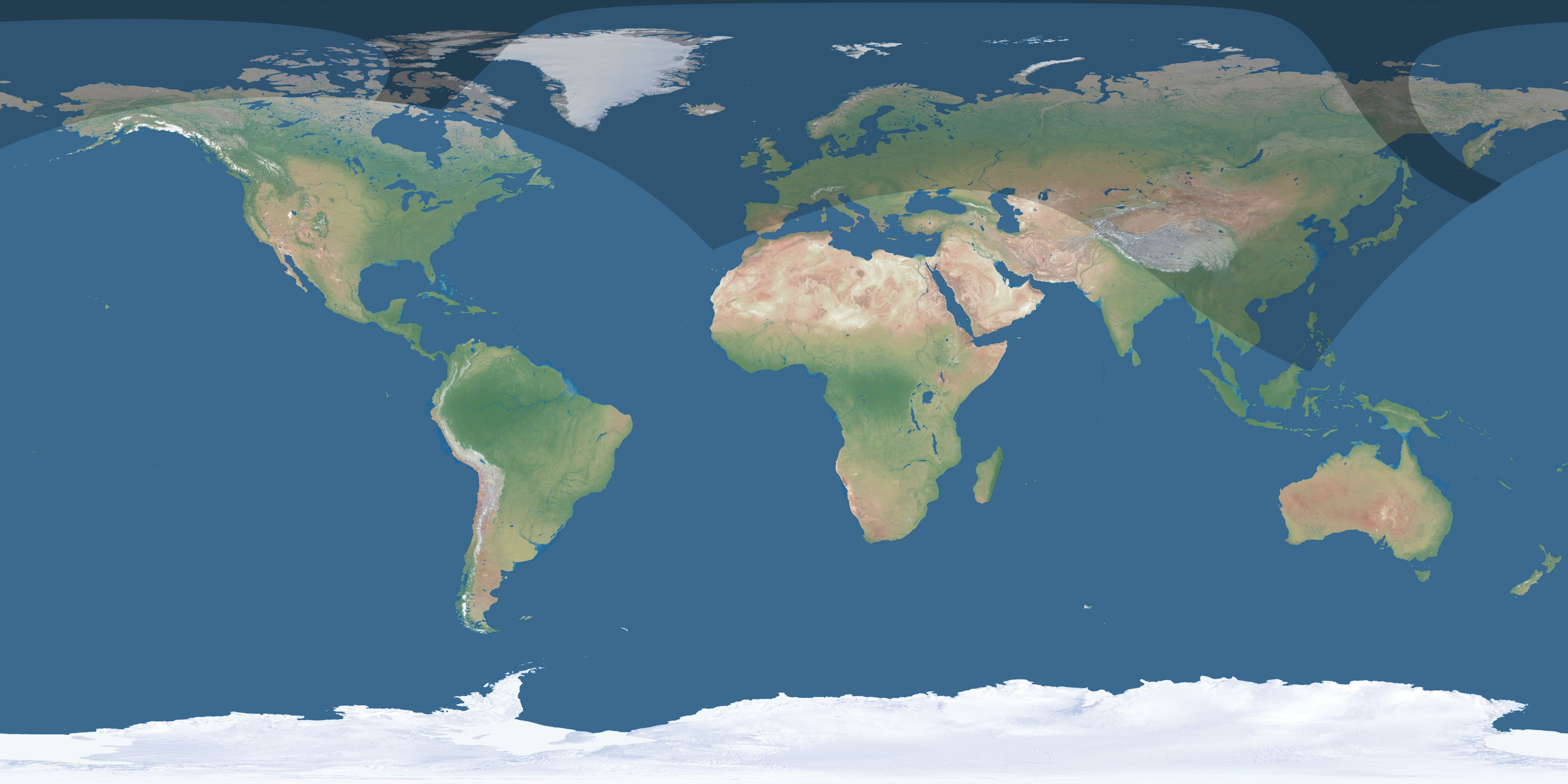 Map of the umbra and penumbra path of the solar eclipse of 07/15/2102
