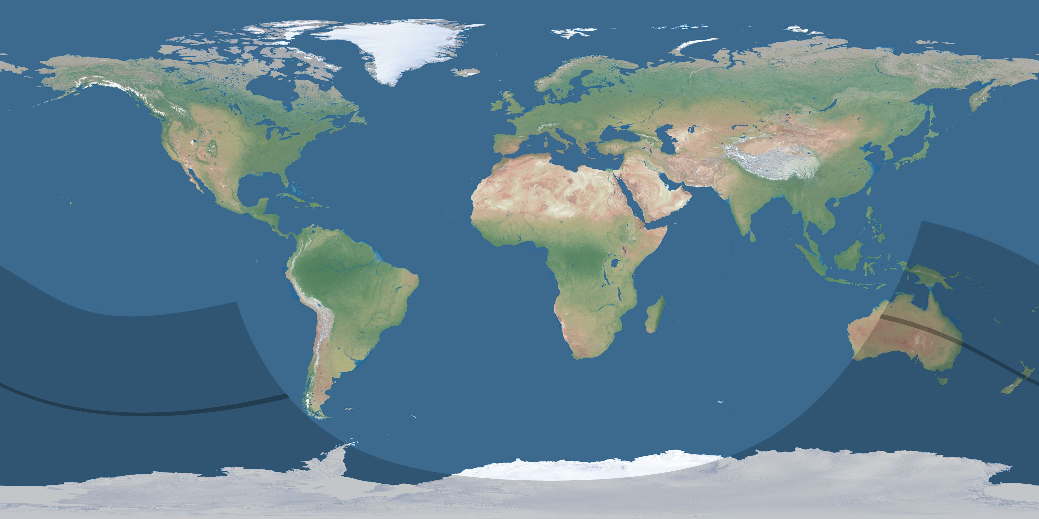 Map of the umbra and penumbra path of the solar eclipse of 10/26/2106