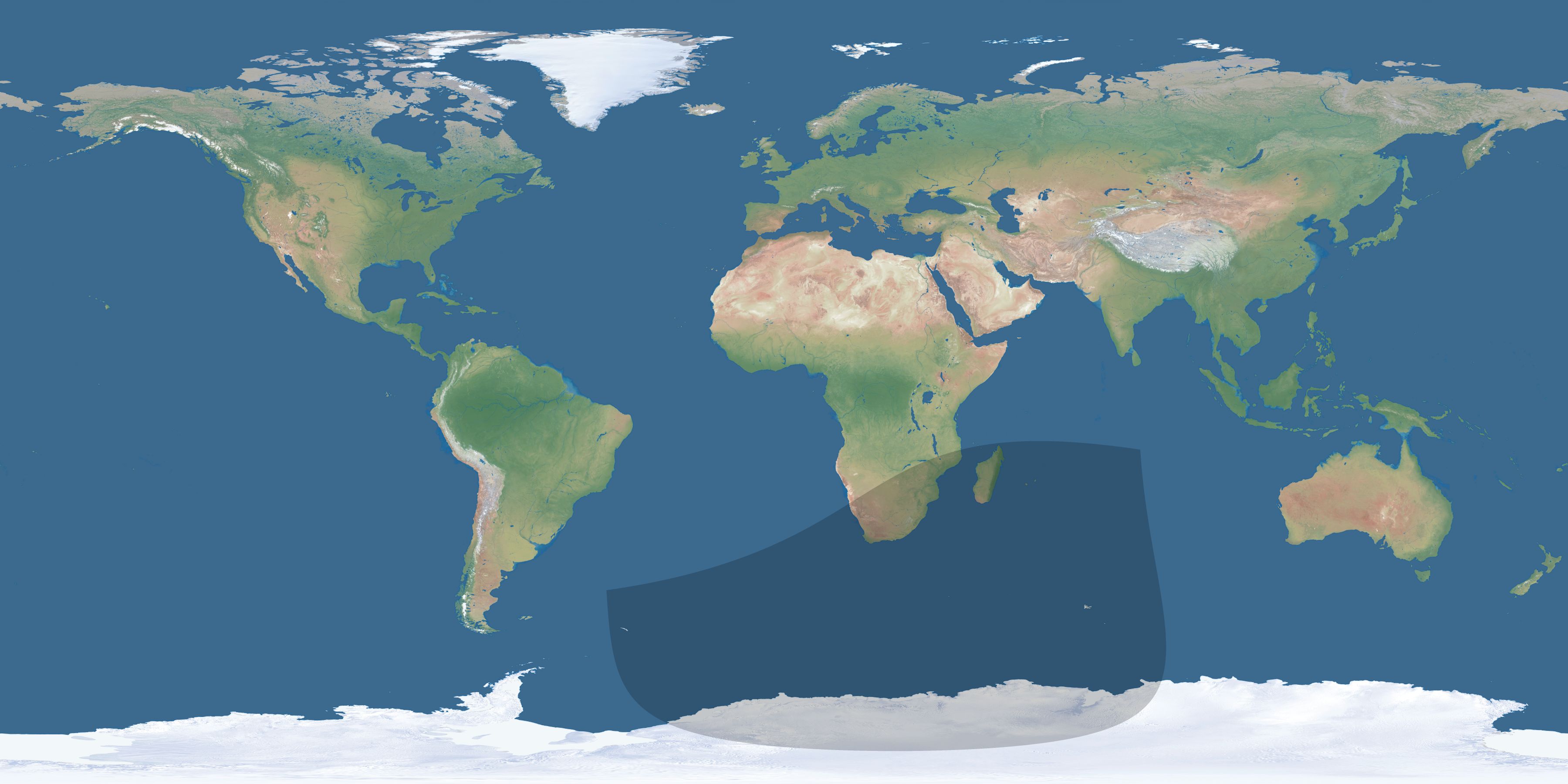 Map of the umbra and penumbra path of the solar eclipse of 04/11/2108