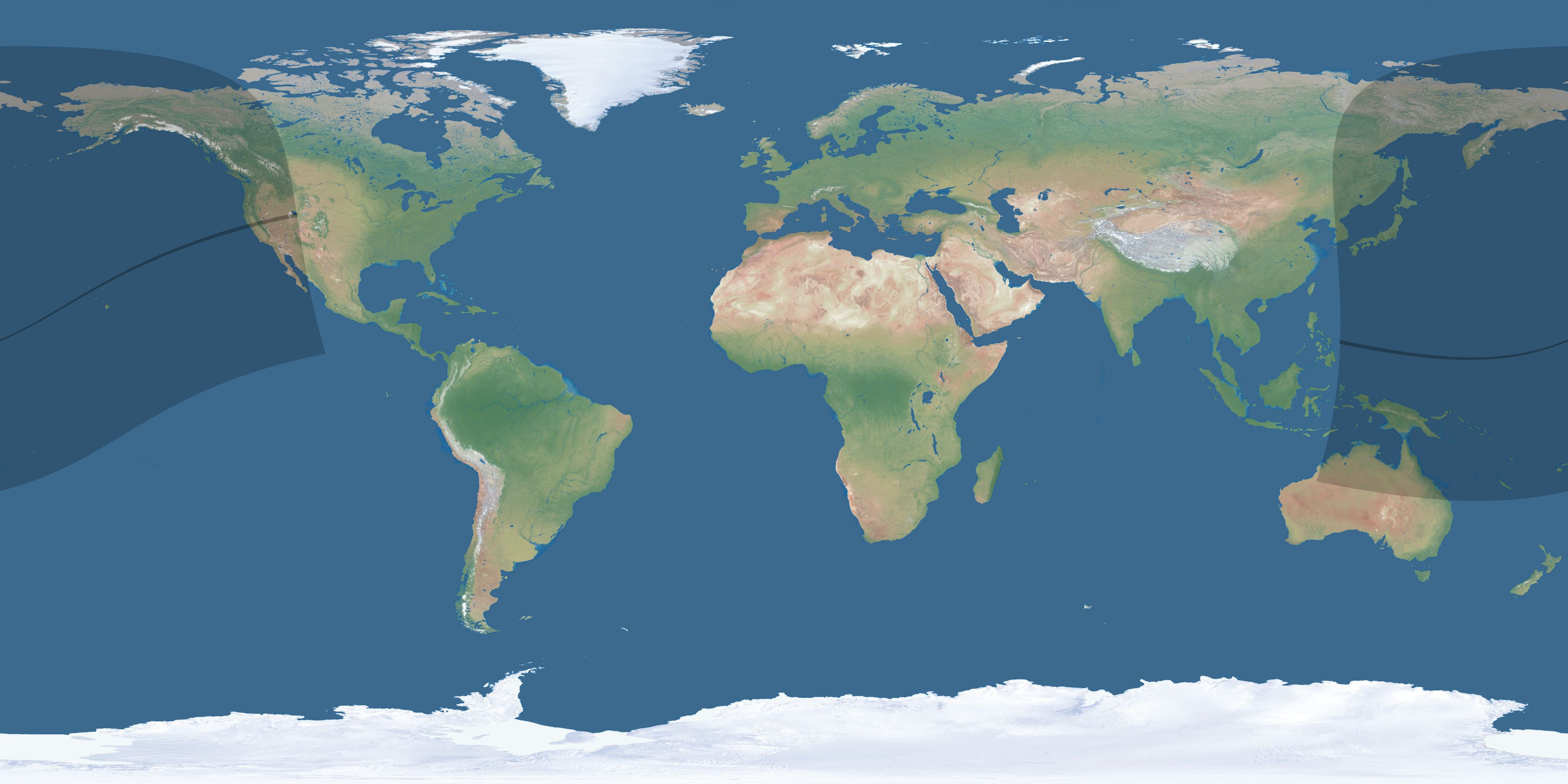 Map of the umbra and penumbra path of the solar eclipse of 02/18/2110