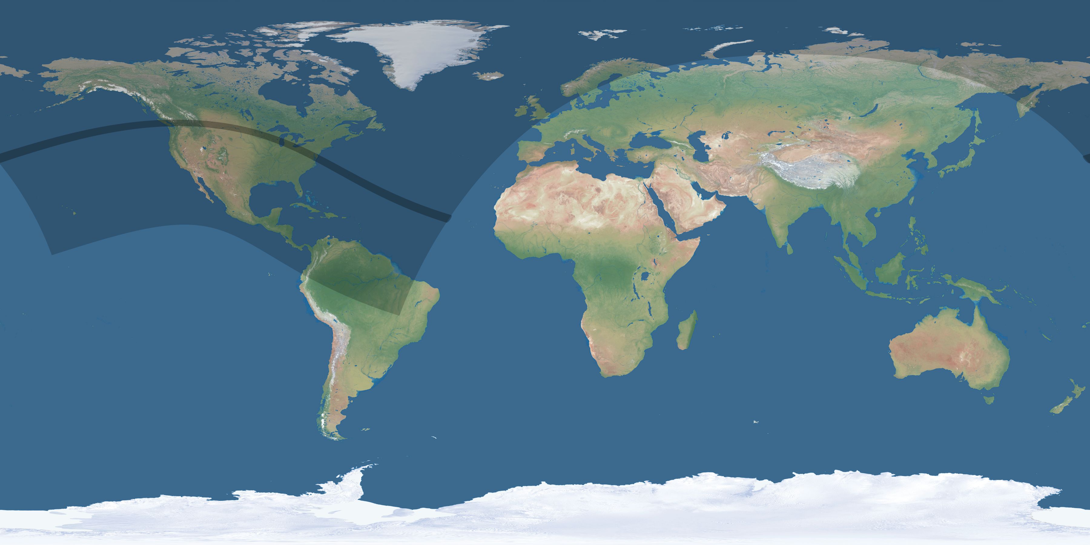 Map of the umbra and penumbra path of the solar eclipse of 08/04/2111