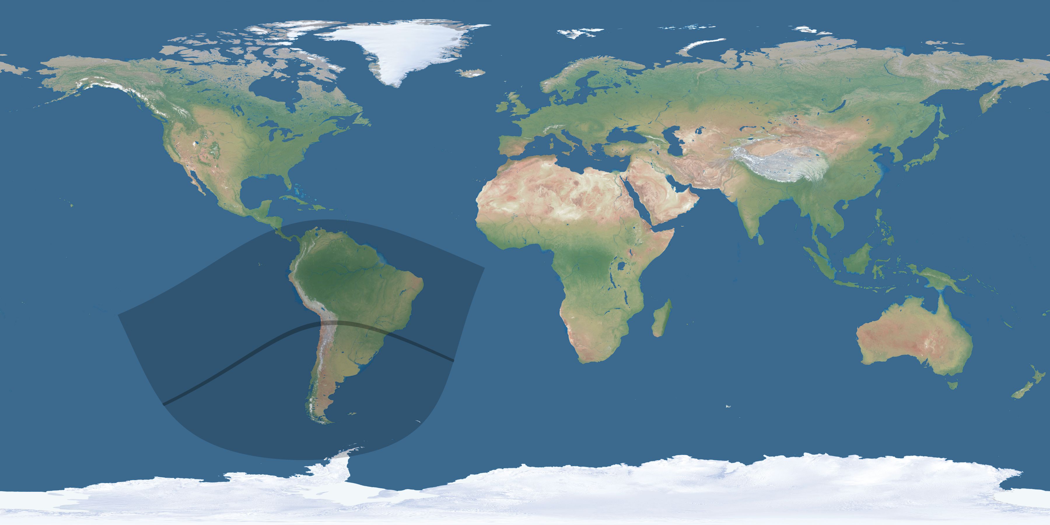 Map of the umbra and penumbra path of the solar eclipse of 06/13/2113