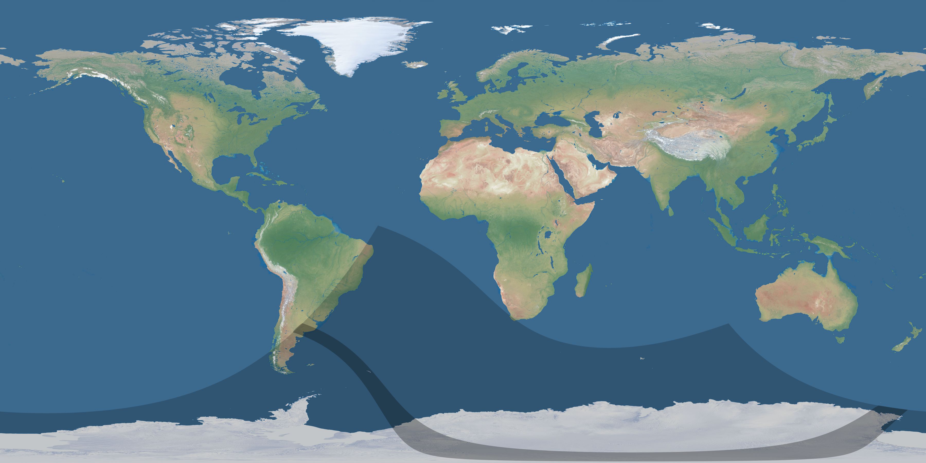 Map of the umbra and penumbra path of the solar eclipse of 11/16/2115