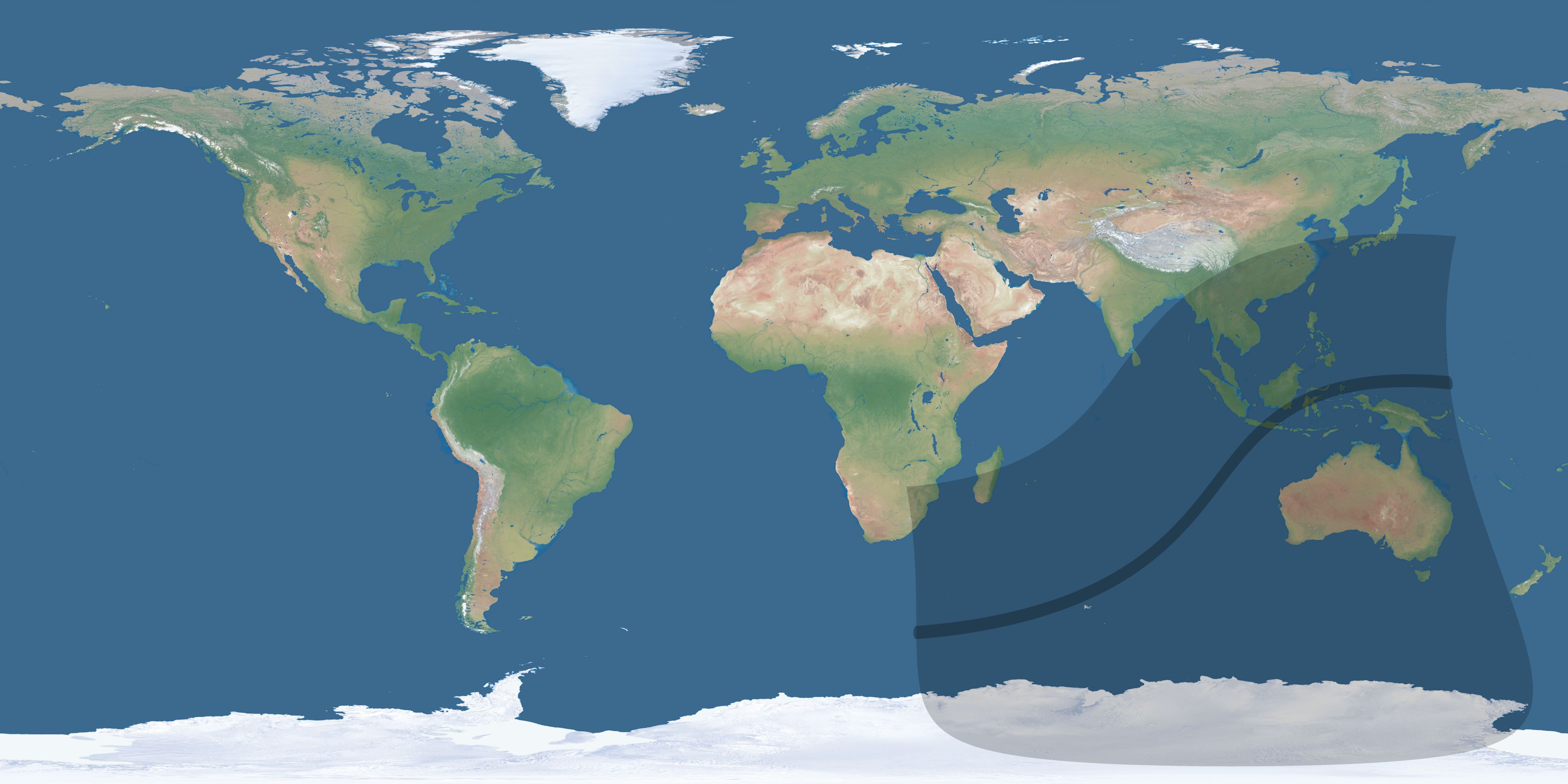 Map of the umbra and penumbra path of the solar eclipse of 04/02/2117