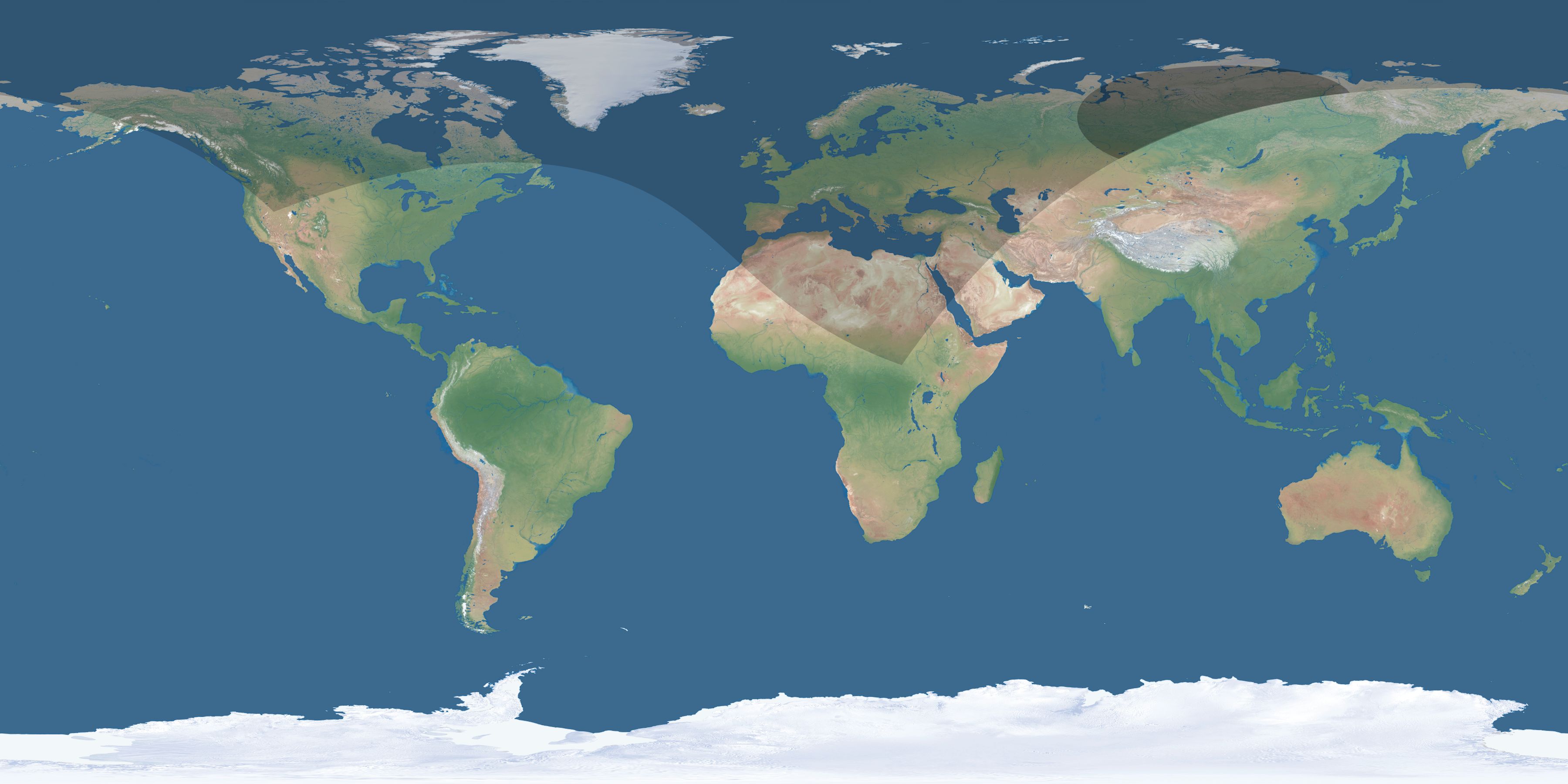 Map of the umbra and penumbra path of the solar eclipse of 07/25/2120