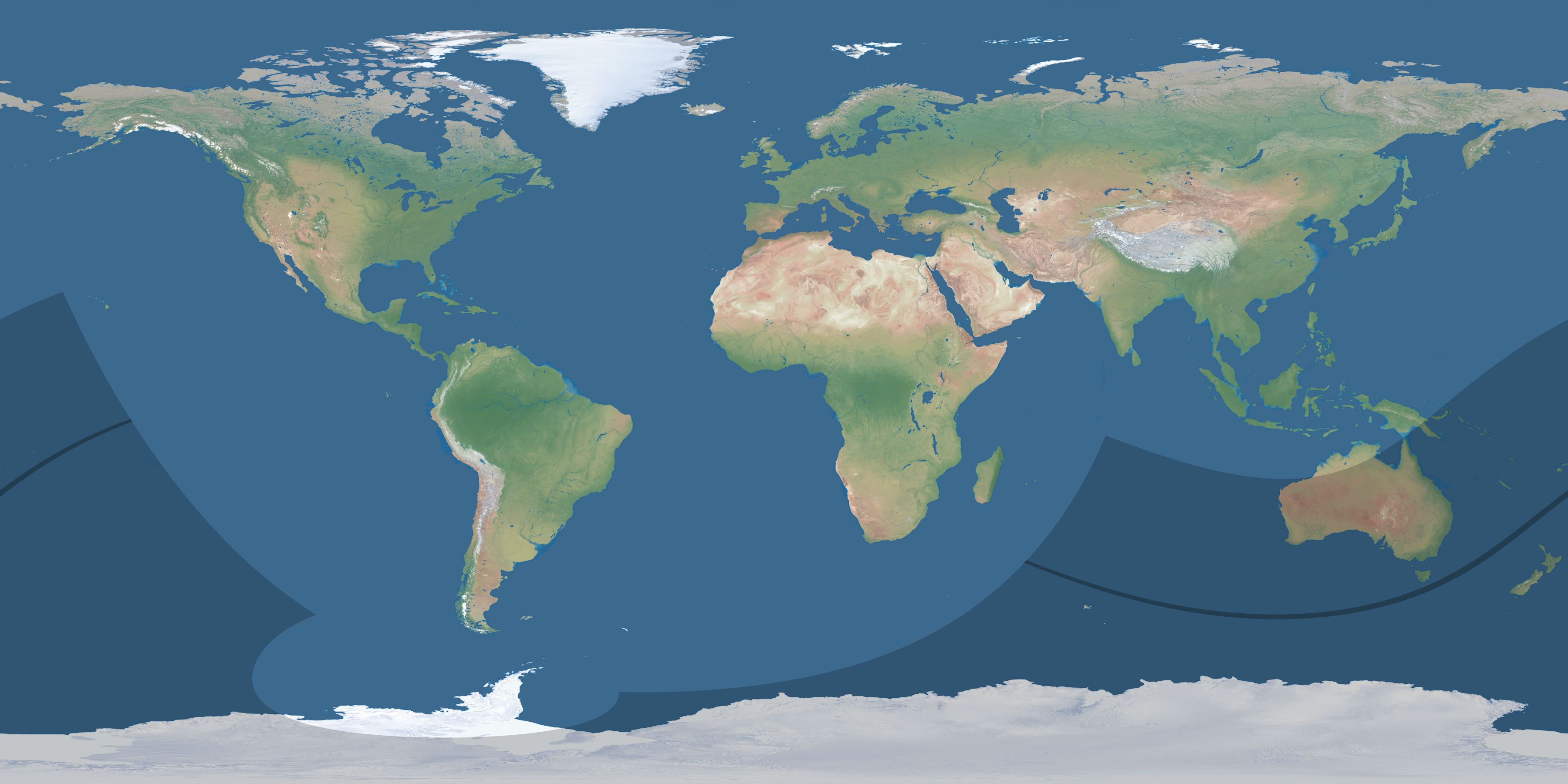 Map of the umbra and penumbra path of the solar eclipse of 01/19/2121