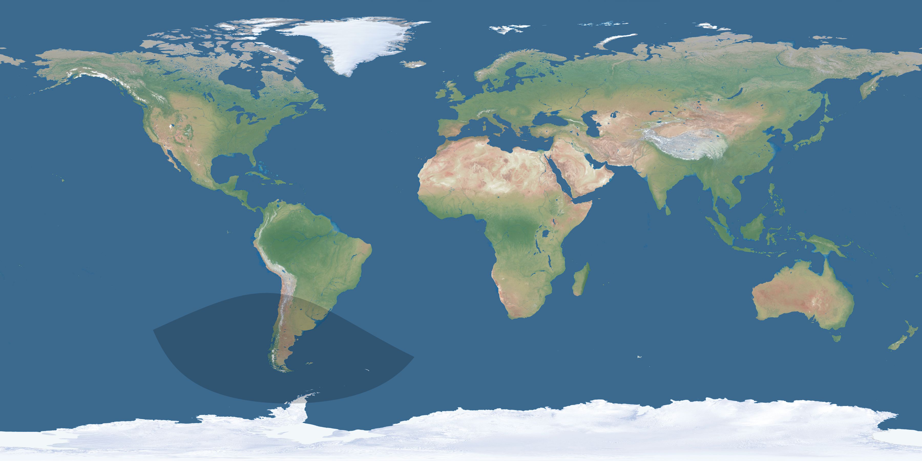 Map of the umbra and penumbra path of the solar eclipse of 06/23/2123