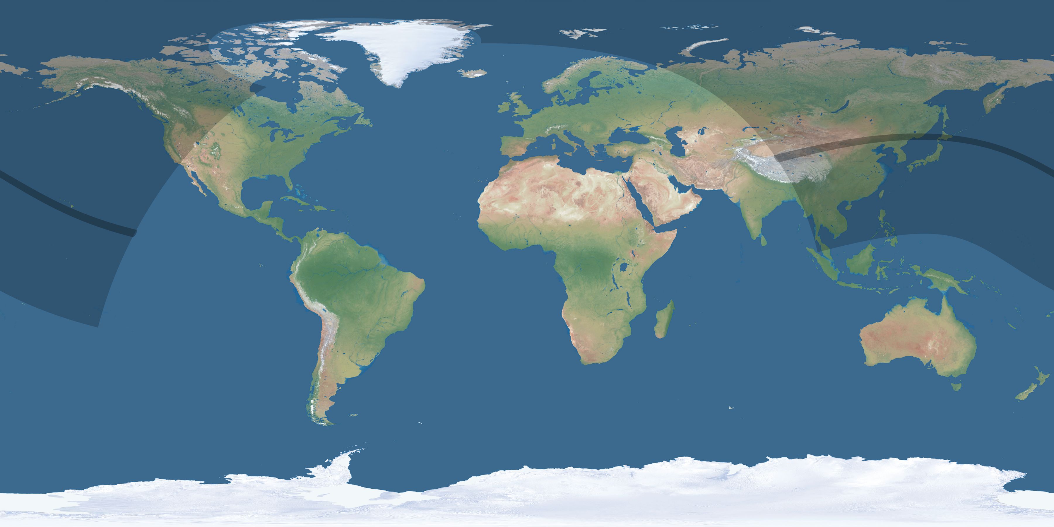 Map of the umbra and penumbra path of the solar eclipse of 08/15/2129