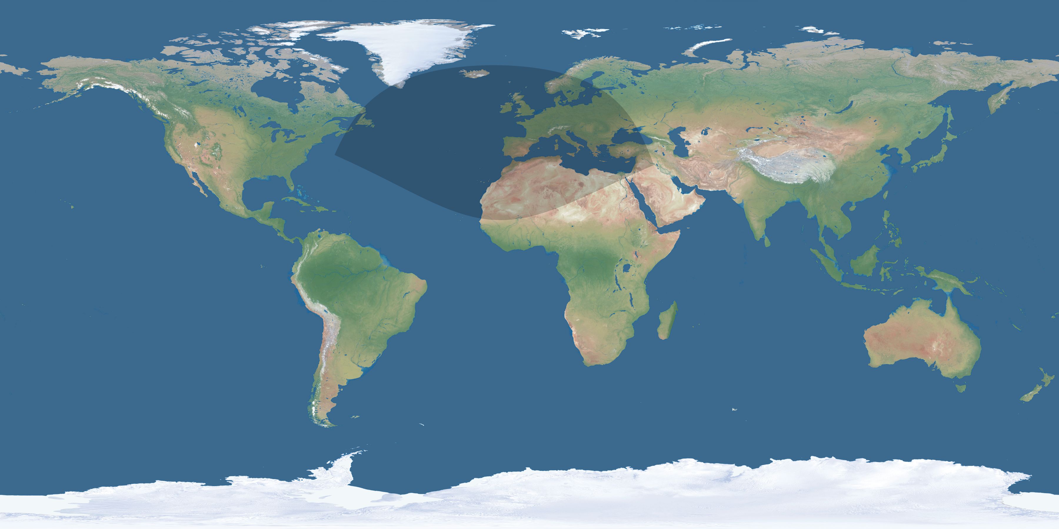 Map of the umbra and penumbra path of the solar eclipse of 12/30/2130