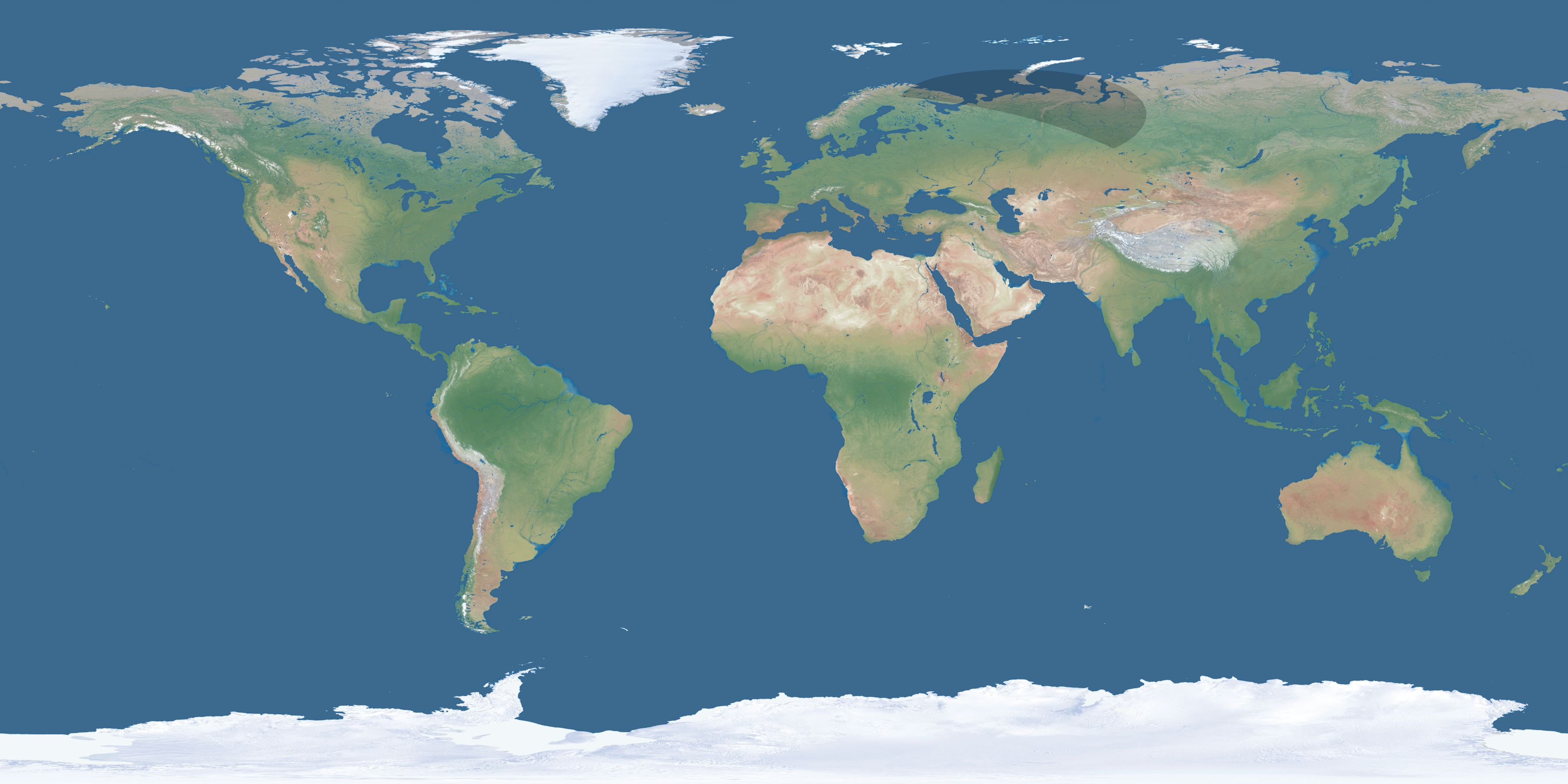 Map of the umbra and penumbra path of the solar eclipse of 05/23/2134