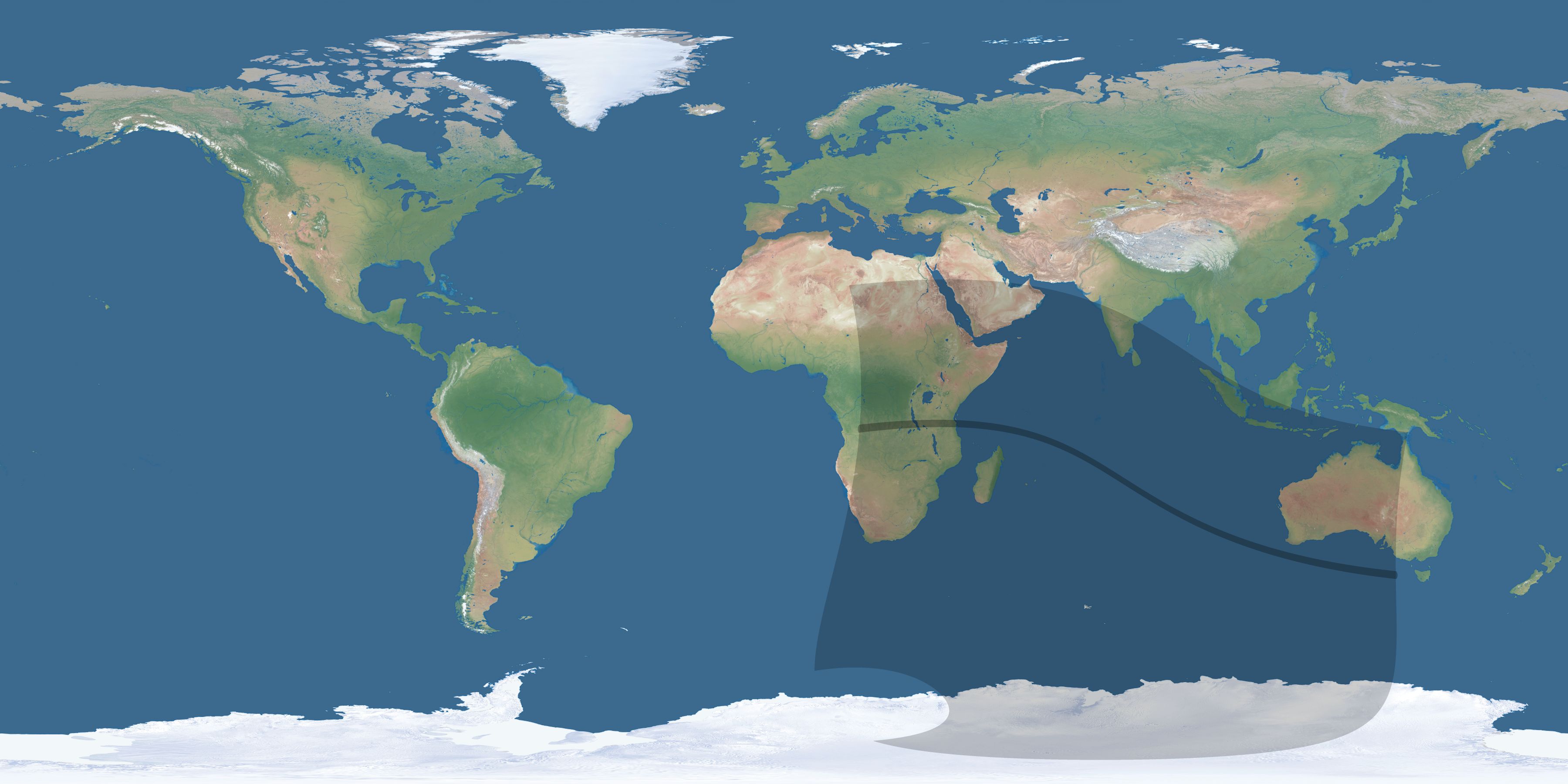 Map of the umbra and penumbra path of the solar eclipse of 09/06/2146