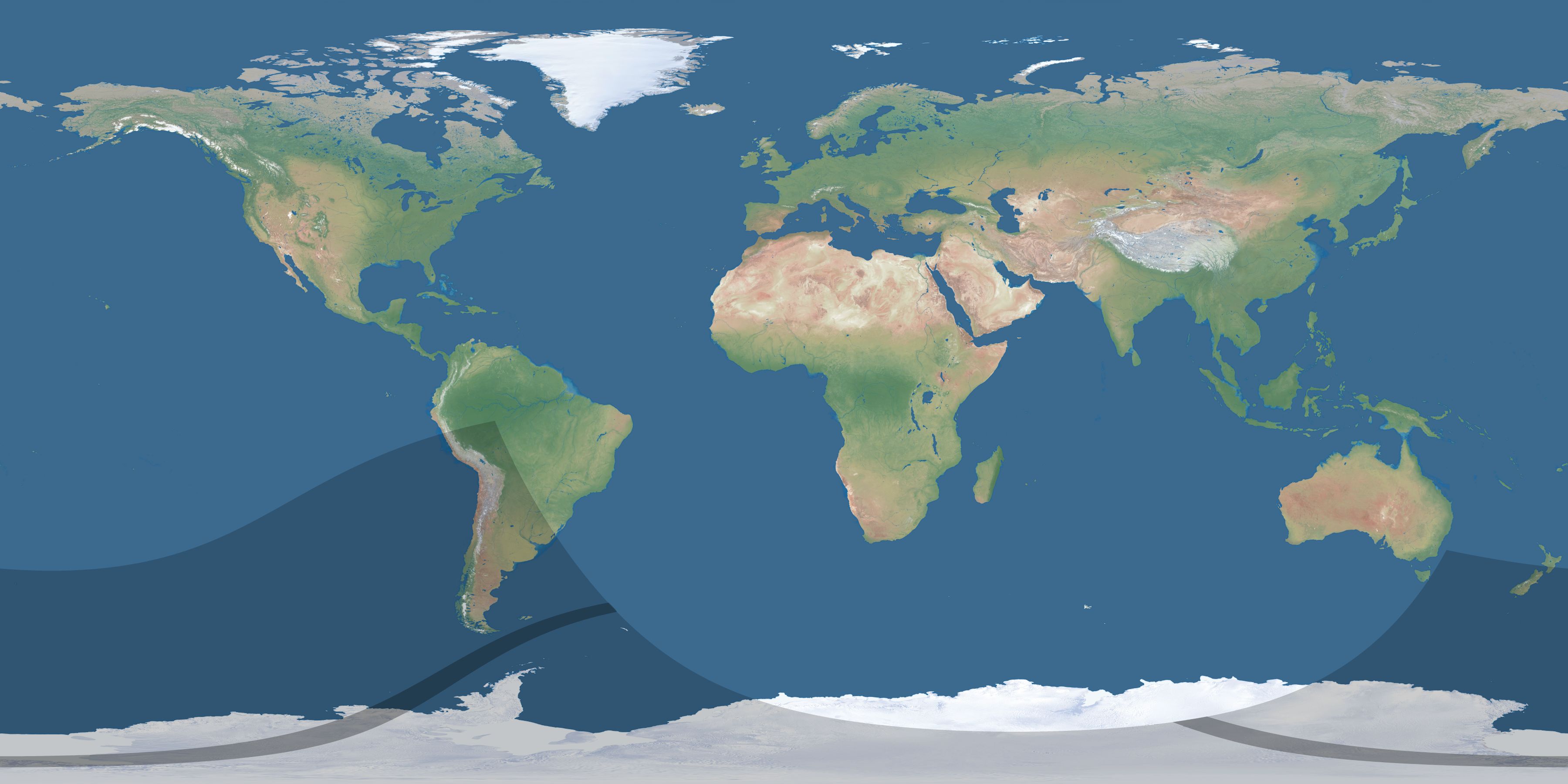 Map of the umbra and penumbra path of the solar eclipse of 02/19/2148