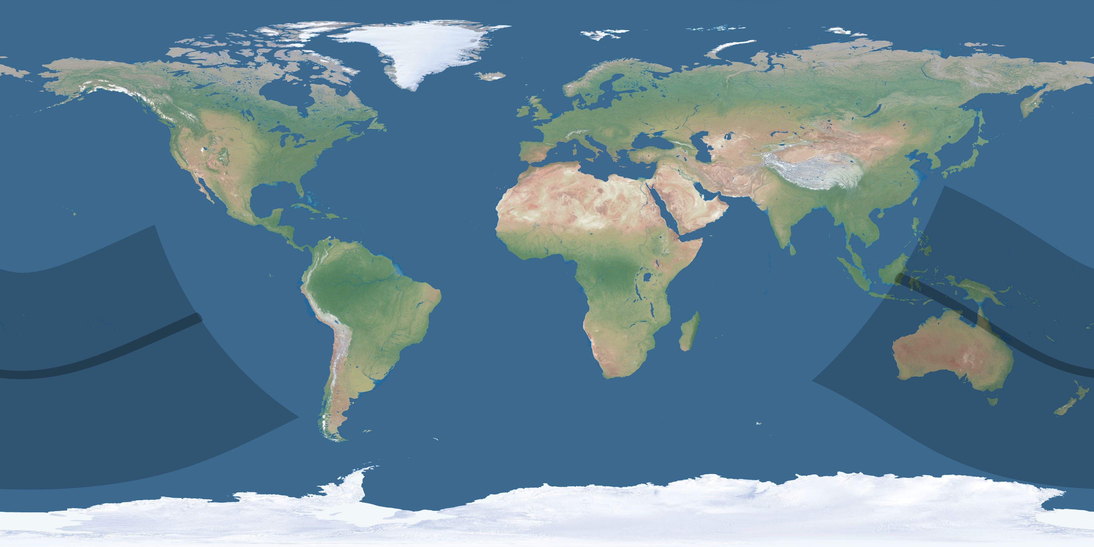 Map of the umbra and penumbra path of the solar eclipse of 12/19/2150