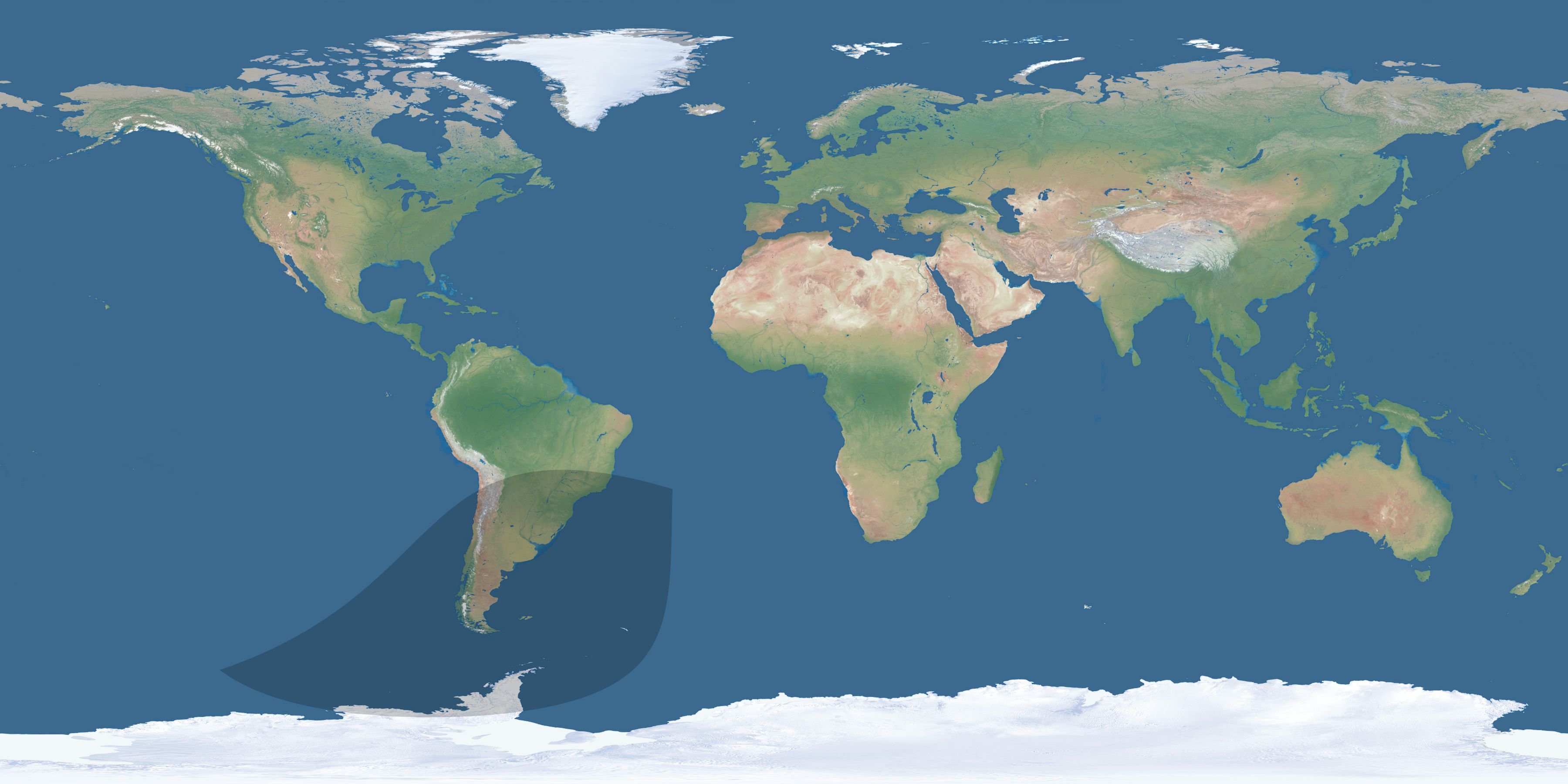 Map of the umbra and penumbra path of the solar eclipse of 05/04/2152