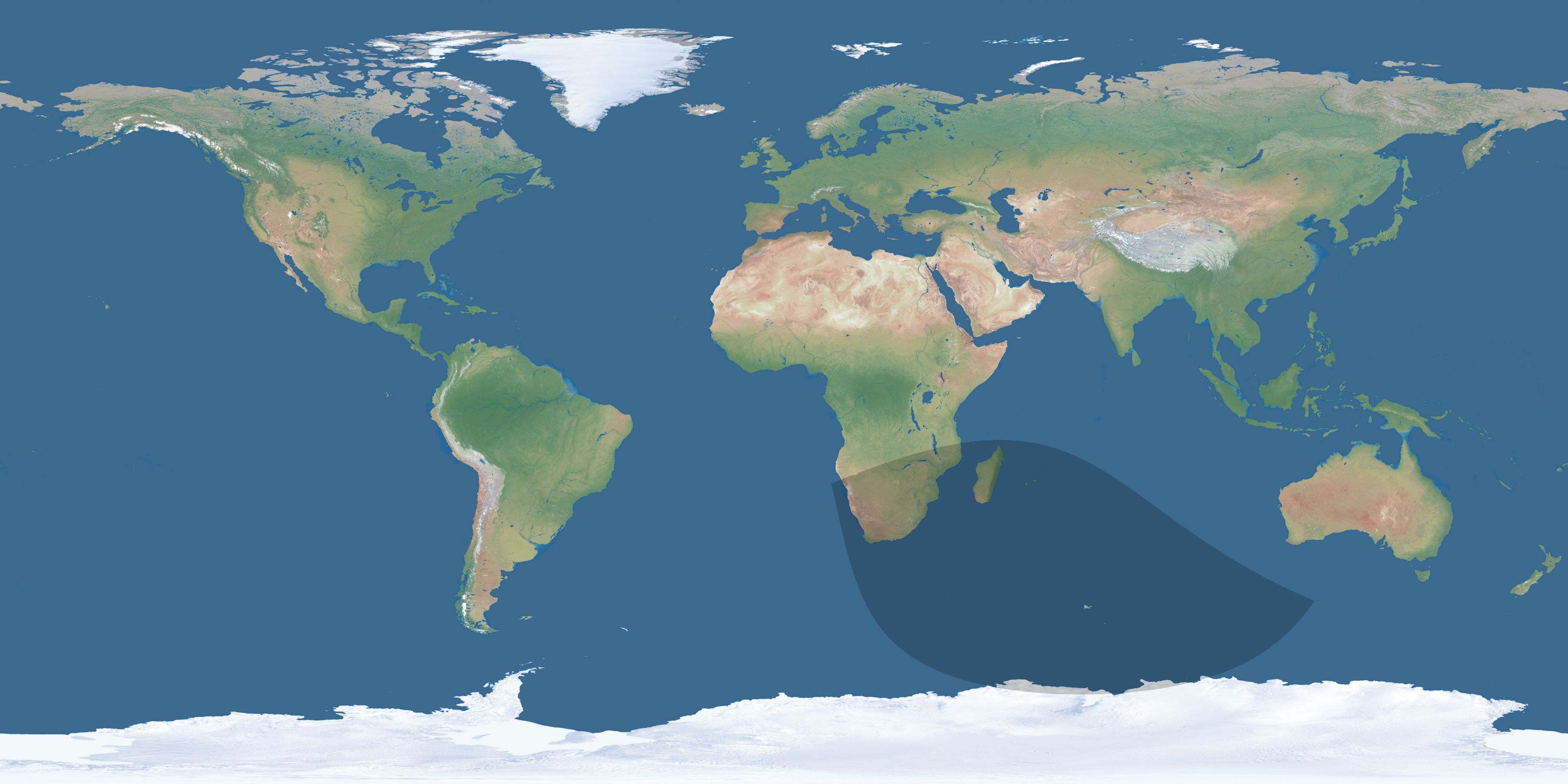 Map of the umbra and penumbra path of the solar eclipse of 07/15/2159