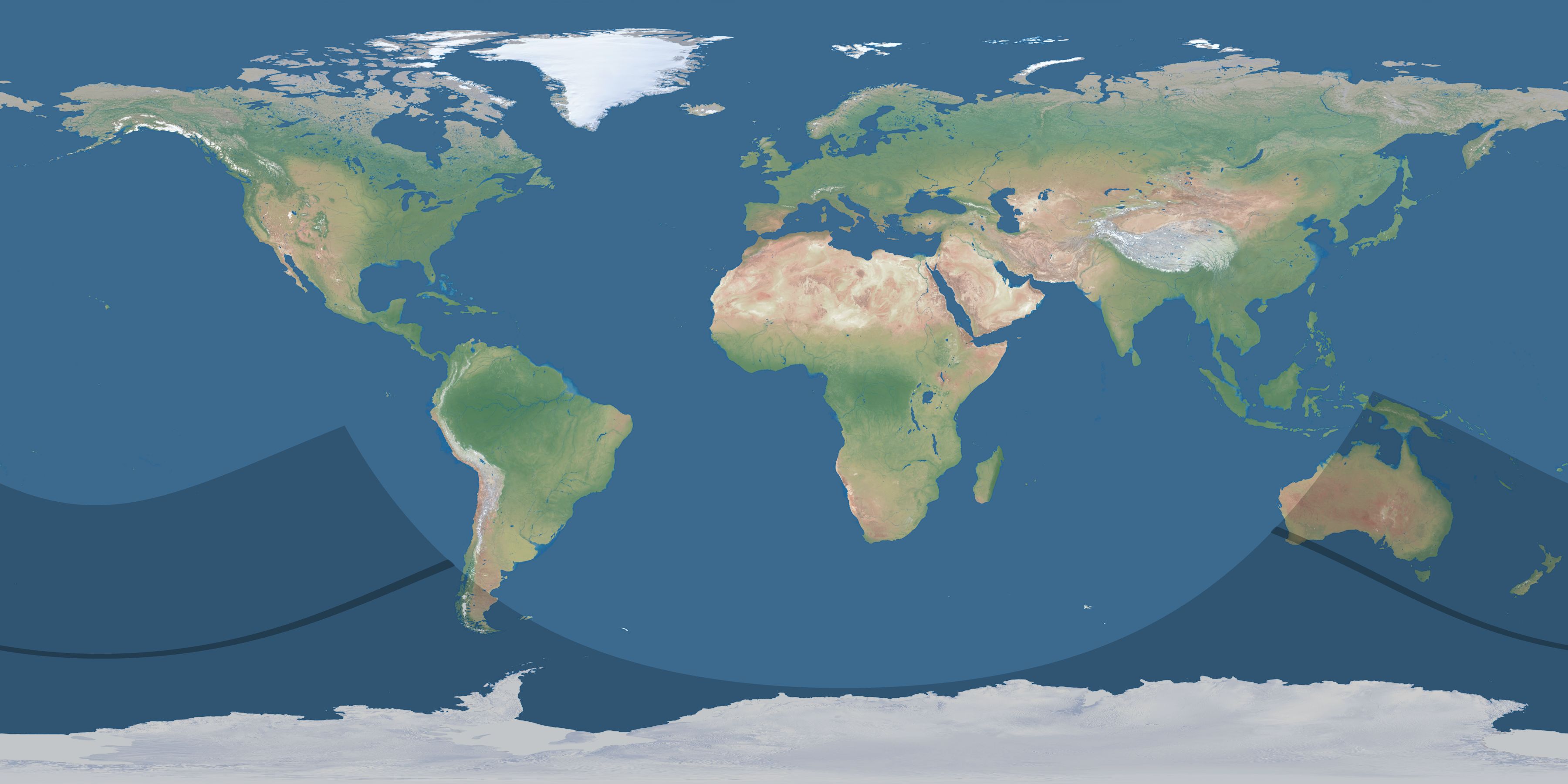 Map of the umbra and penumbra path of the solar eclipse of 11/27/2160